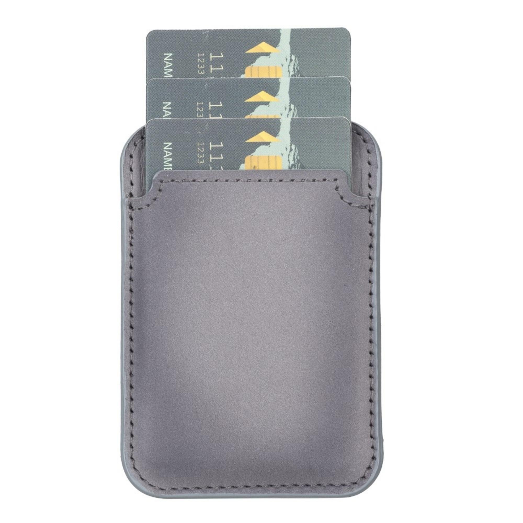 Cortland Full-Grain Leather Card Holder Wallet with Magnet, showcasing its elegant design and premium leather finish.