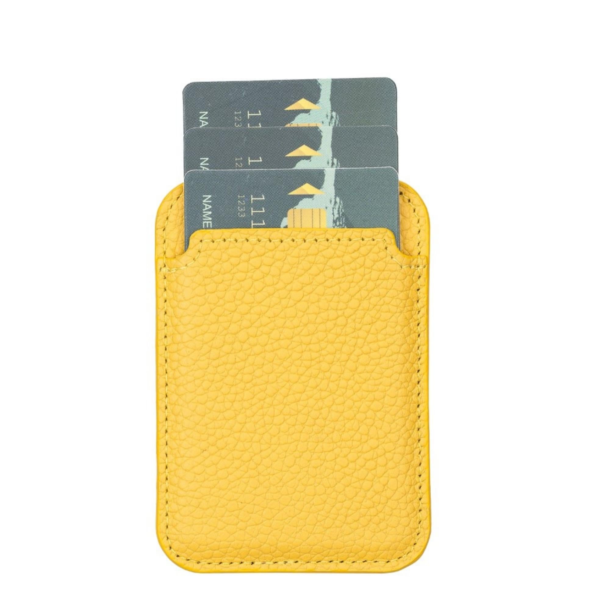 Cortland Full-Grain Leather Card Holder Wallet with Magnet, showcasing its elegant design and premium leather finish.