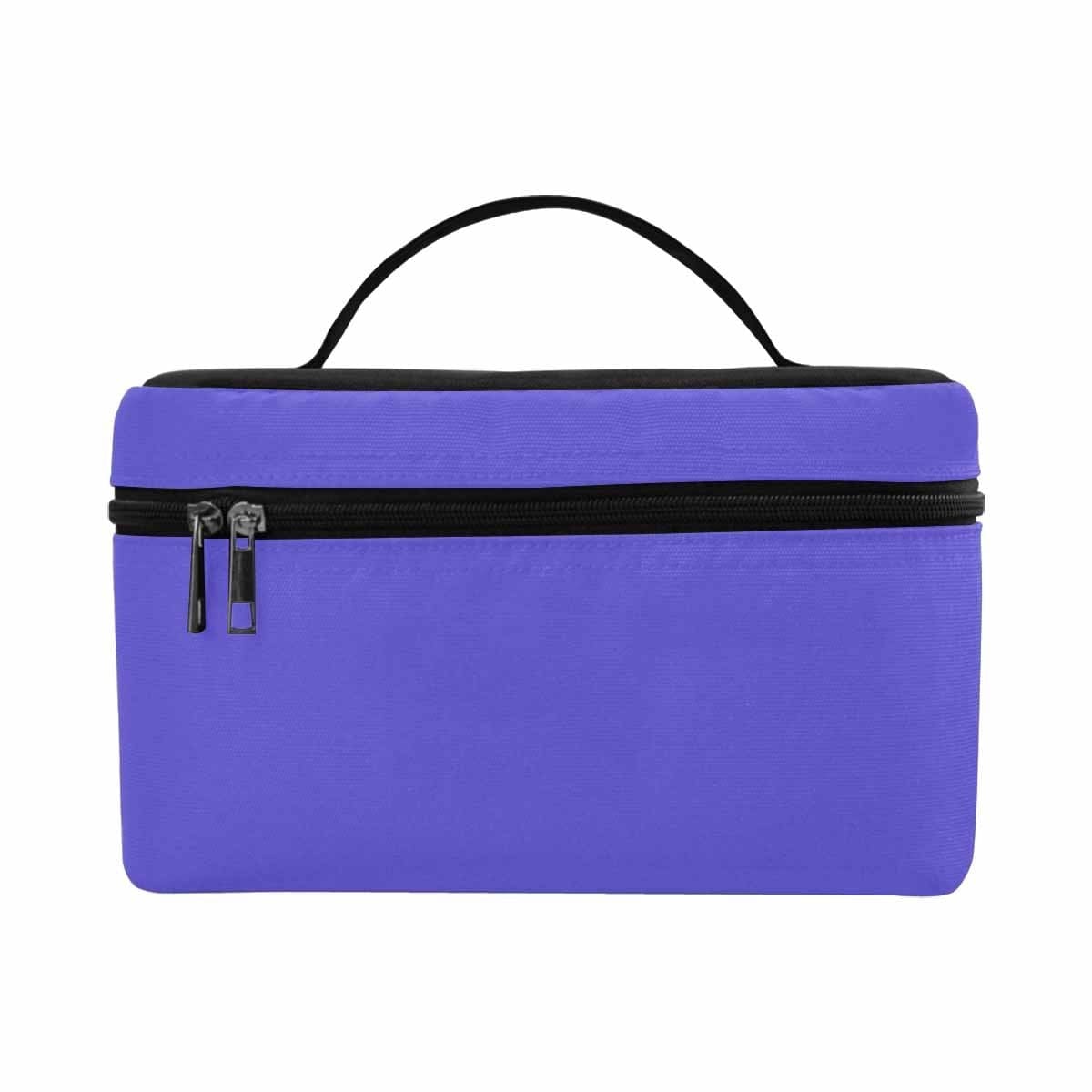 Blue Iris Cosmetic Bag featuring a stylish design, spacious compartments, and a secure zipper closure, perfect for organizing beauty essentials.