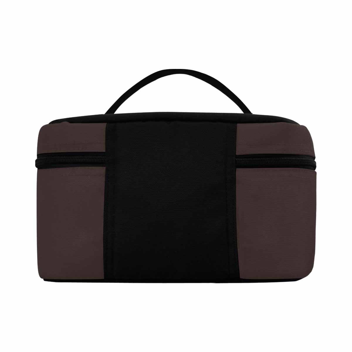 Carafe Brown Cosmetic Bag showcasing a stylish and functional design with compartments for organizing beauty essentials.