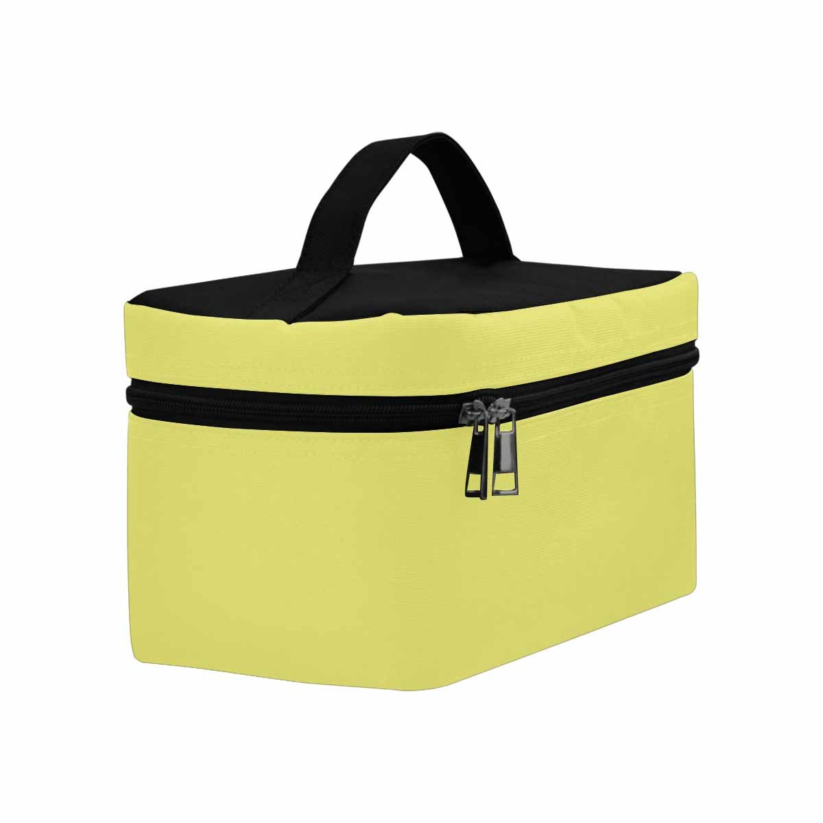 Honeysuckle Yellow Cosmetic Bag with multiple compartments and secure zipper closure, perfect for organizing beauty essentials.