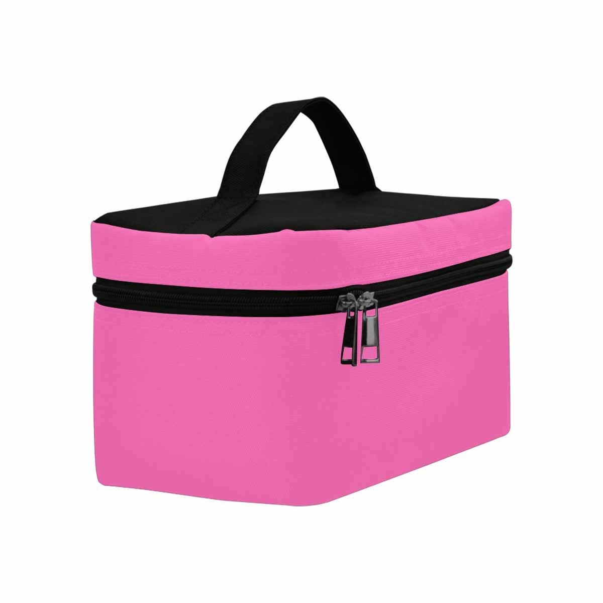 Hot Pink Cosmetic Bag with multiple compartments, stylish design, and secure zipper closure, perfect for organizing beauty essentials.