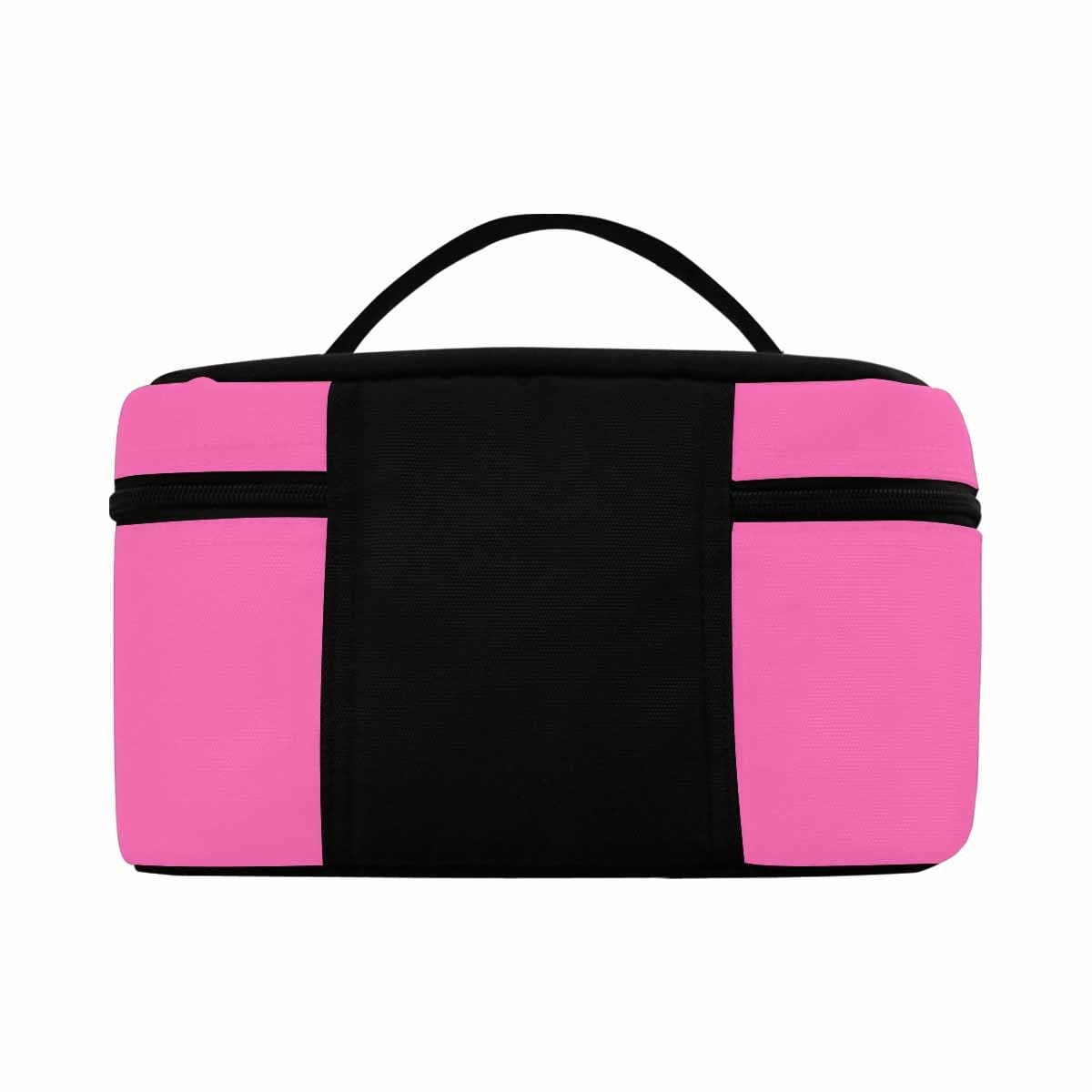 Hot Pink Cosmetic Bag with multiple compartments, stylish design, and secure zipper closure, perfect for organizing beauty essentials.