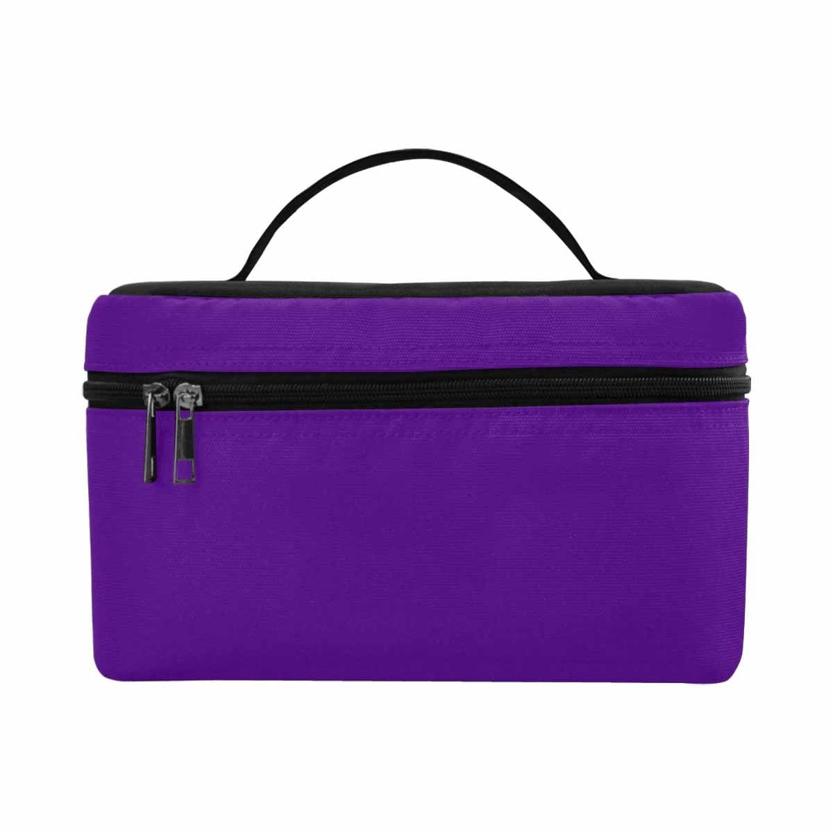 Indigo Purple Cosmetic Bag with multiple compartments and secure zipper closure, perfect for travel and organizing beauty essentials.