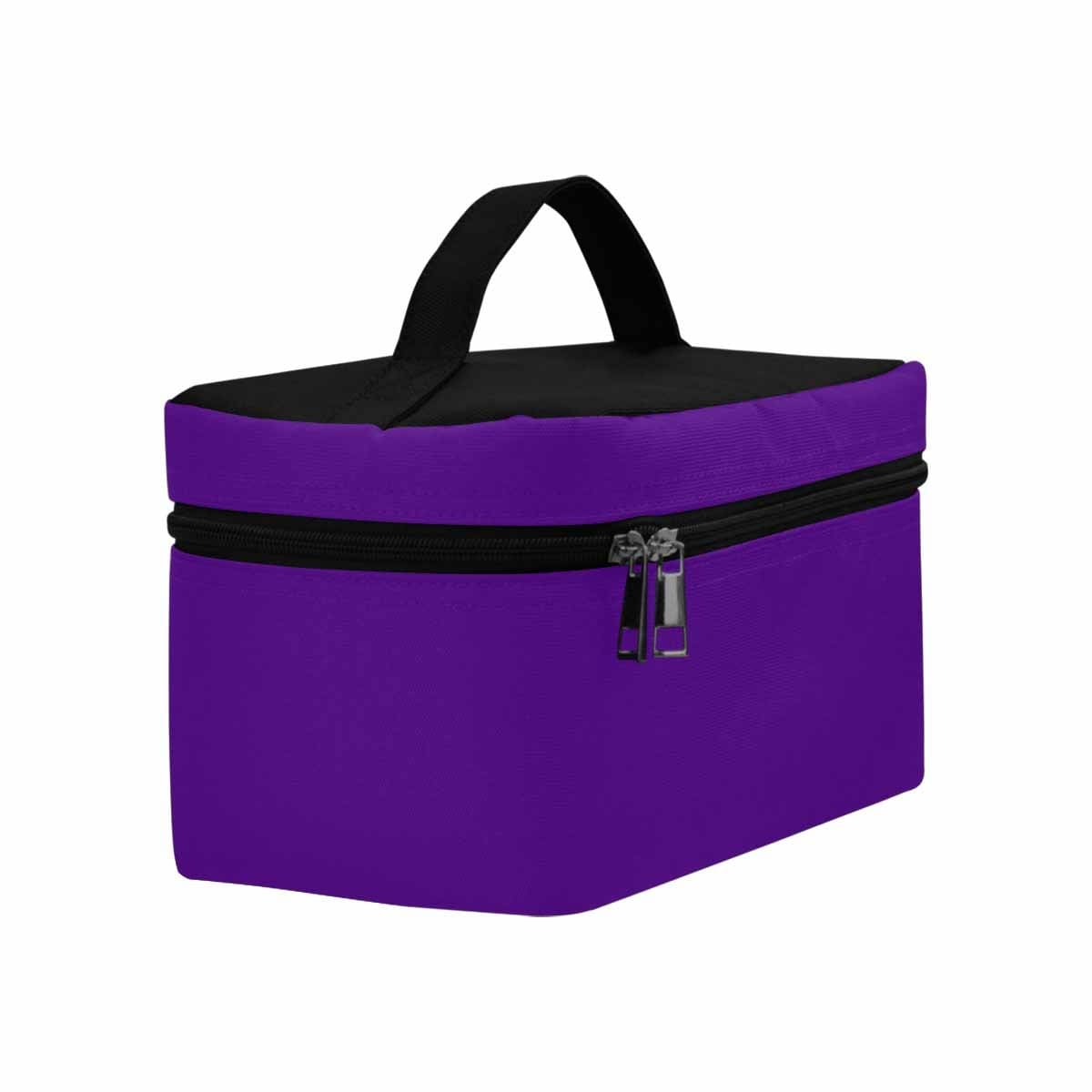 Indigo Purple Cosmetic Bag with multiple compartments and secure zipper closure, perfect for travel and organizing beauty essentials.