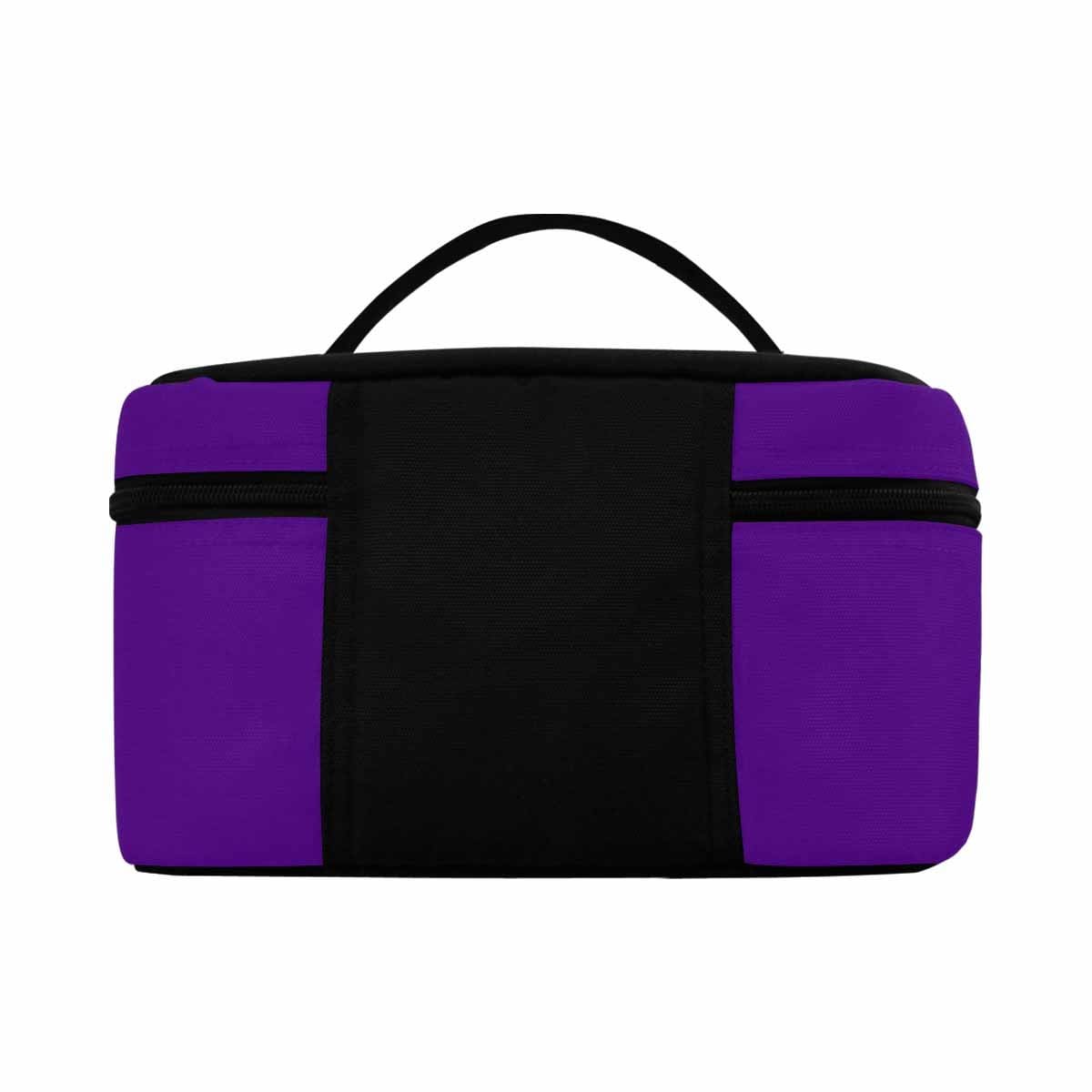 Indigo Purple Cosmetic Bag with multiple compartments and secure zipper closure, perfect for travel and organizing beauty essentials.