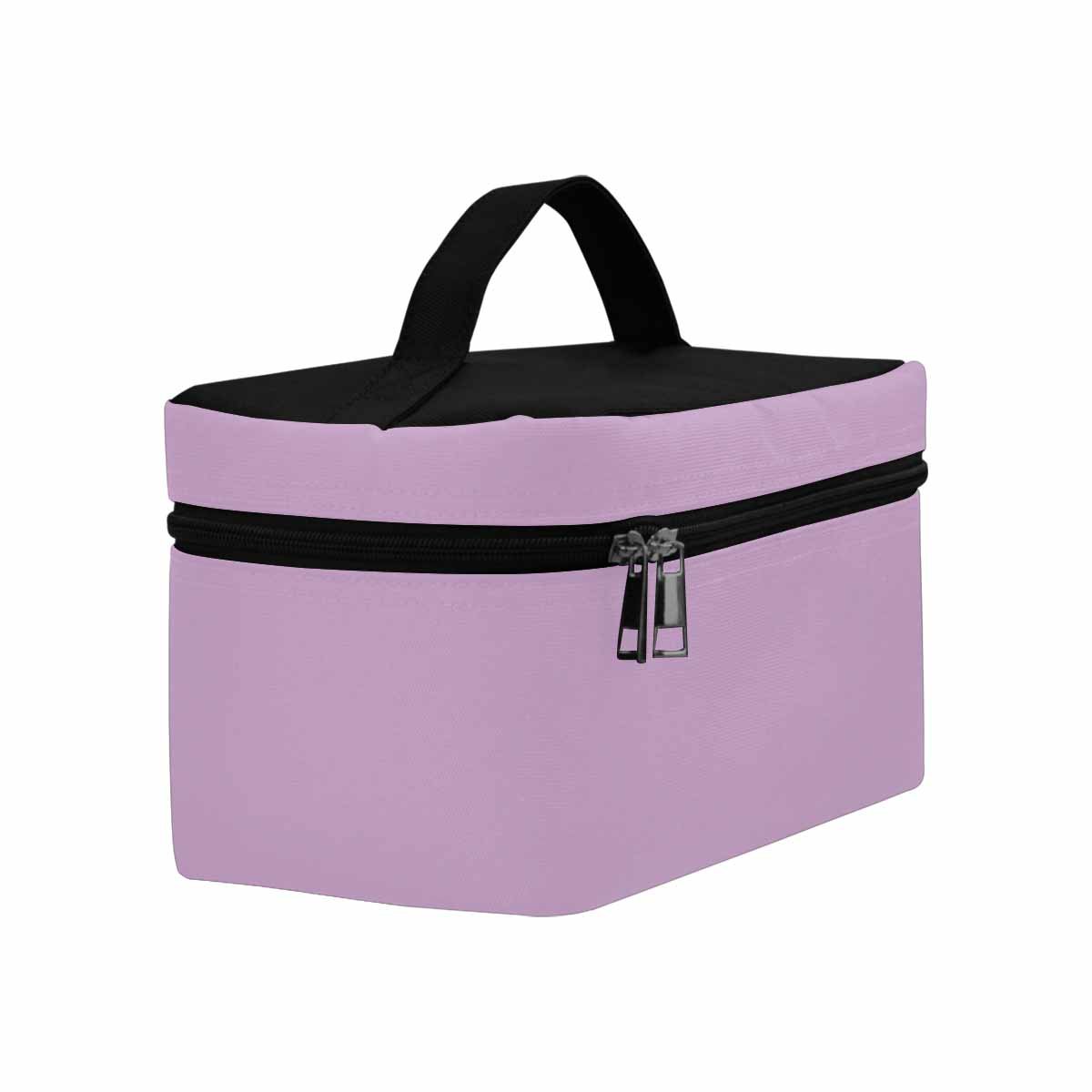 Lilac Purple Cosmetic Bag with multiple compartments and zipper closure, perfect for organizing beauty essentials.