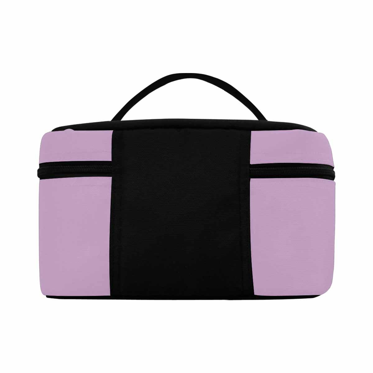 Lilac Purple Cosmetic Bag with multiple compartments and zipper closure, perfect for organizing beauty essentials.