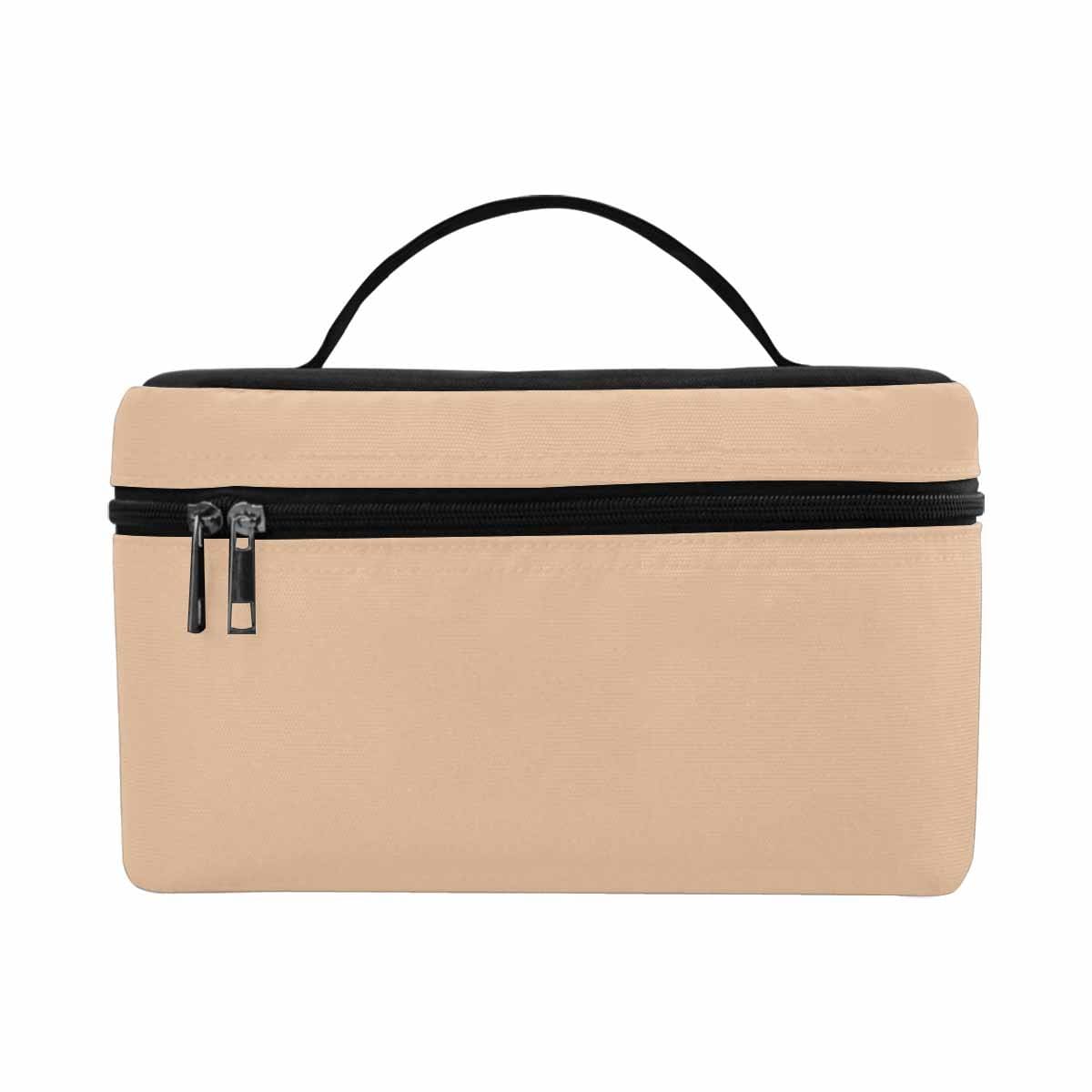 Stylish Nude Brown Cosmetic Bag with compartments, perfect for travel and organizing beauty essentials.