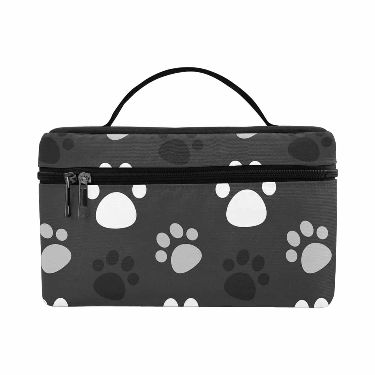 Dark grey Paws Cosmetic Bag with stylish design, waterproof material, and zipper closure, perfect for travel and organization.