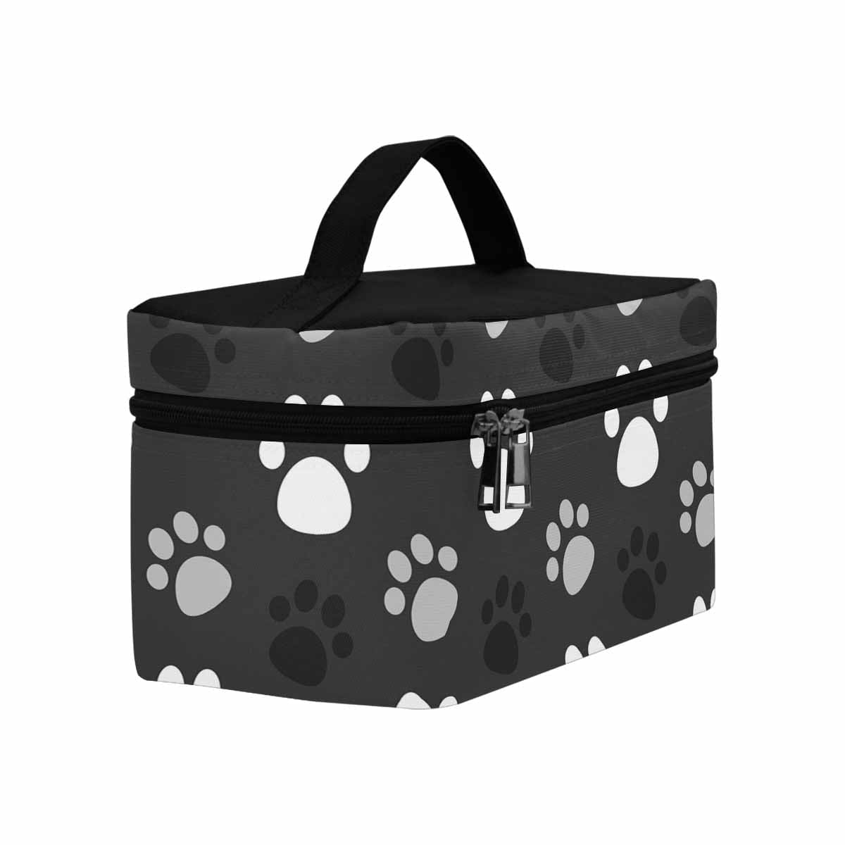 Dark grey Paws Cosmetic Bag with stylish design, waterproof material, and zipper closure, perfect for travel and organization.