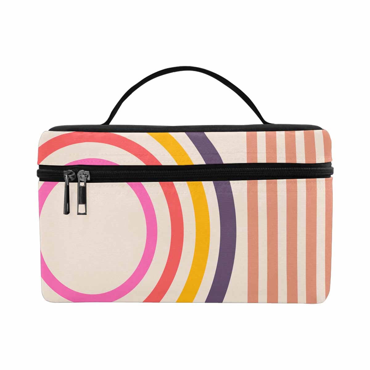 Stylish cosmetic bag with multiple compartments, water-resistant material, and secure zipper closure, ideal for travel and organization.