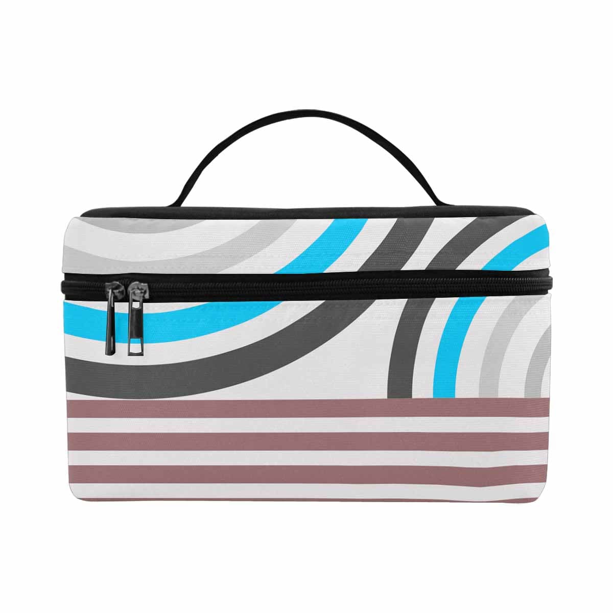 Stylish cosmetic bag in a chic design, showcasing multiple compartments and a secure zipper closure, perfect for organizing beauty essentials.