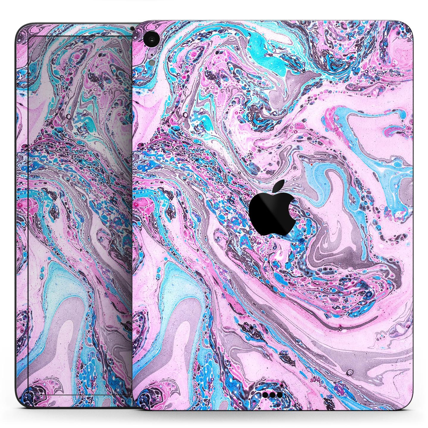 Cotton Candy Oil Mix skin decal for Apple iPad Pro, showcasing vibrant colors and ultra-thin design for protection.