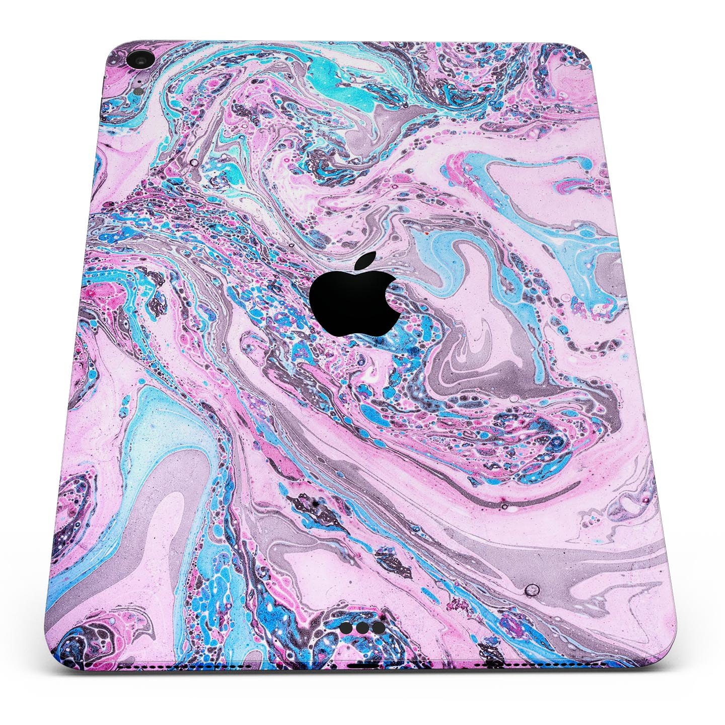 Cotton Candy Oil Mix skin decal for Apple iPad Pro, showcasing vibrant colors and ultra-thin design for protection.