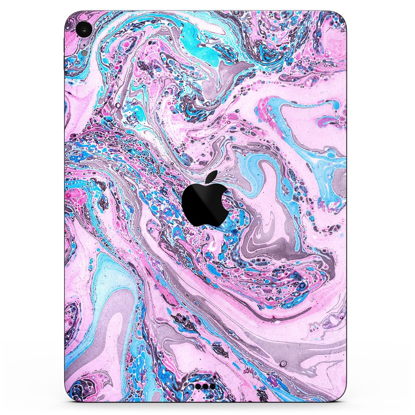 Cotton Candy Oil Mix skin decal for Apple iPad Pro, showcasing vibrant colors and ultra-thin design for protection.