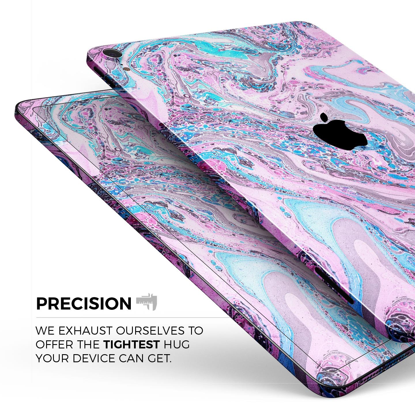 Cotton Candy Oil Mix skin decal for Apple iPad Pro, showcasing vibrant colors and ultra-thin design for protection.