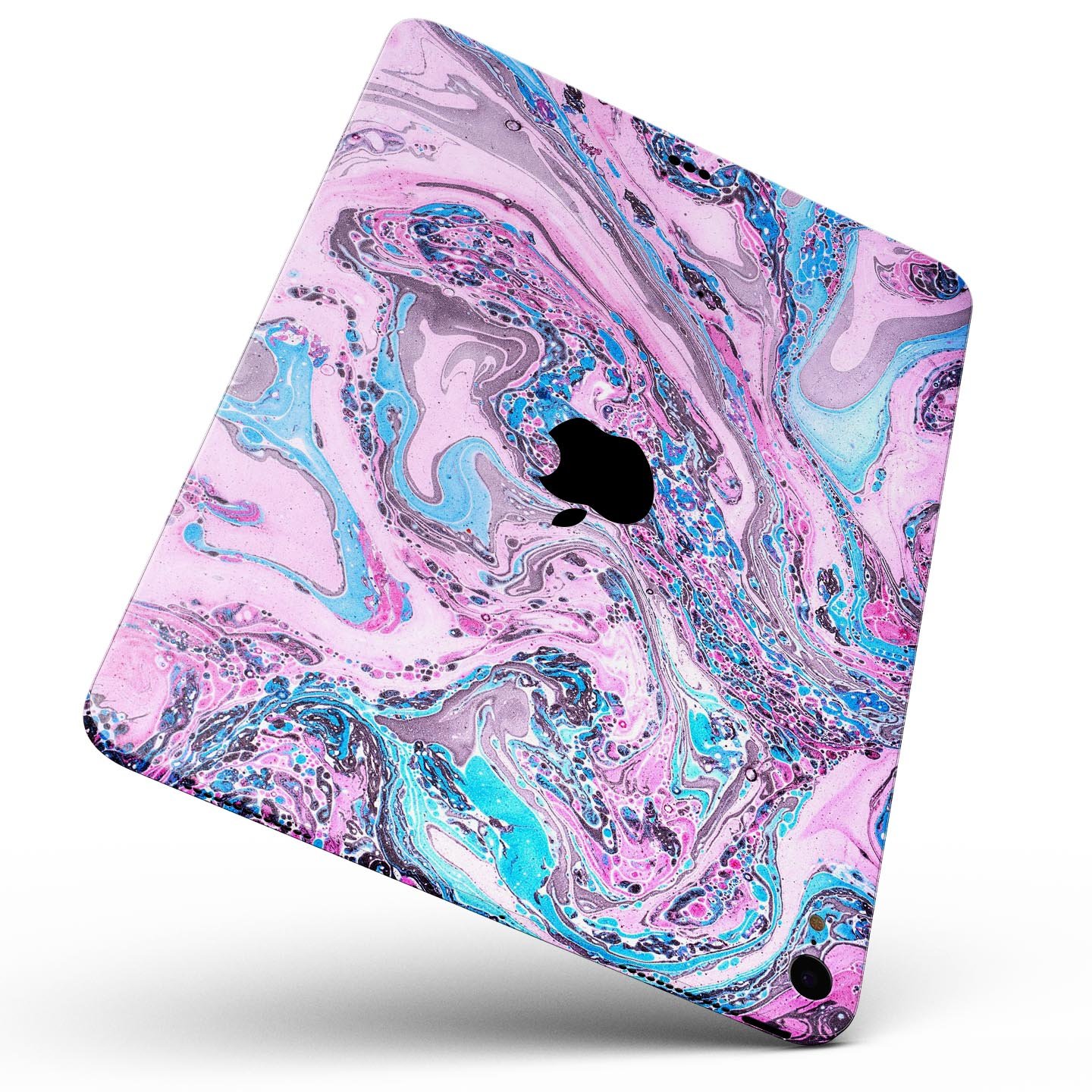 Cotton Candy Oil Mix skin decal for Apple iPad Pro, showcasing vibrant colors and ultra-thin design for protection.