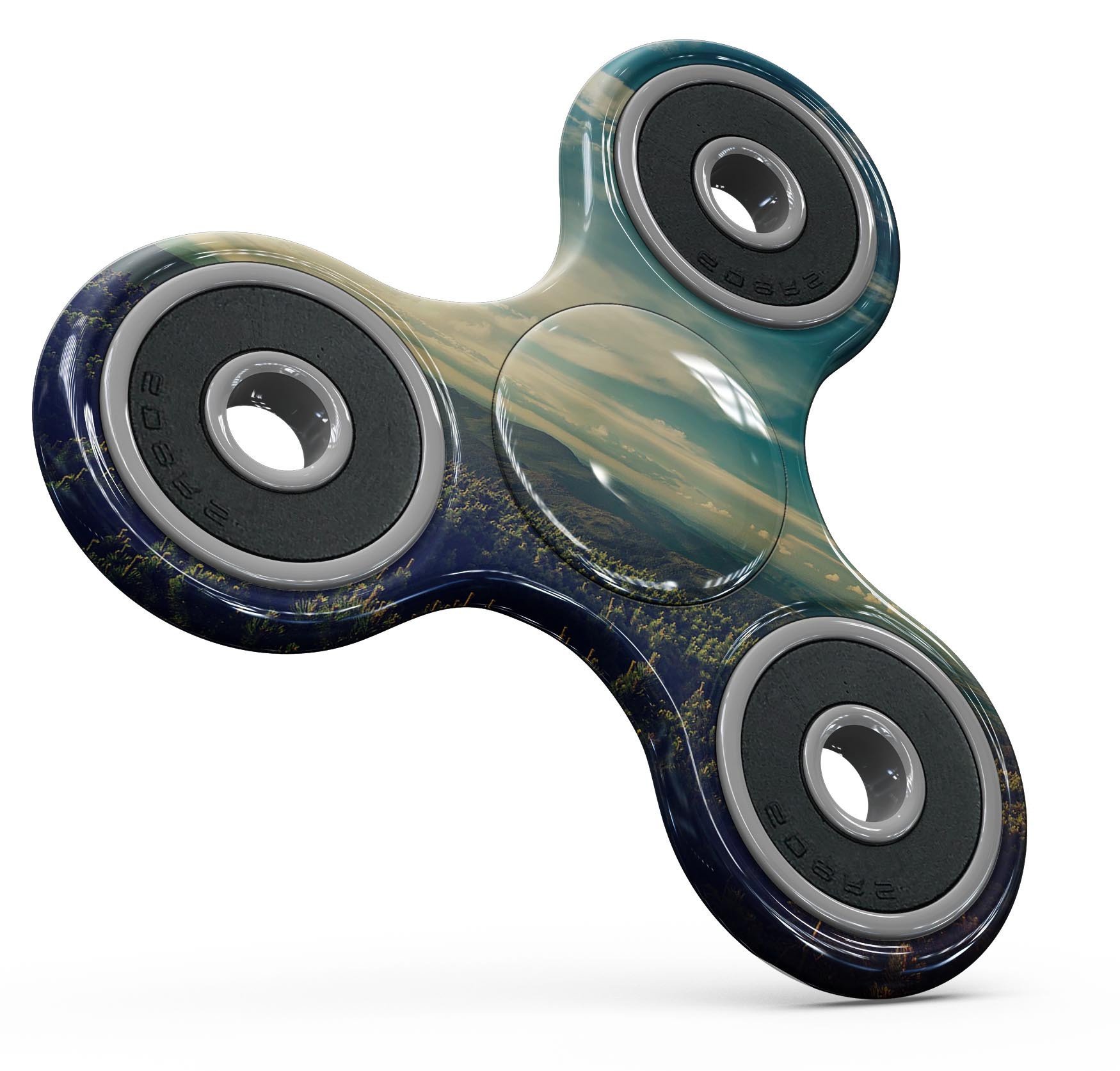 Country Skyline Full-Body Fidget Spinner Skin-Kit showcasing vibrant design and premium vinyl material.