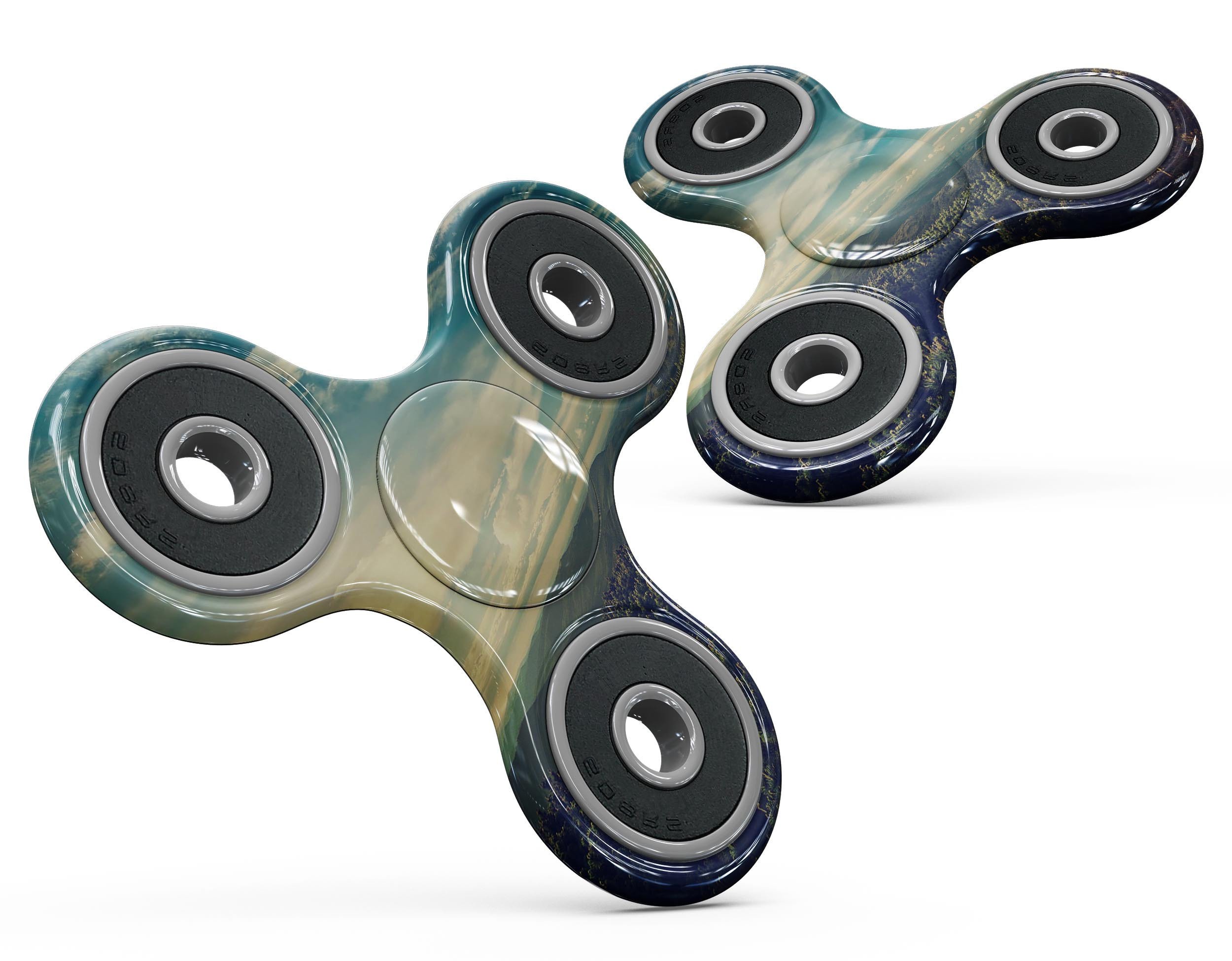 Country Skyline Full-Body Fidget Spinner Skin-Kit showcasing vibrant design and premium vinyl material.