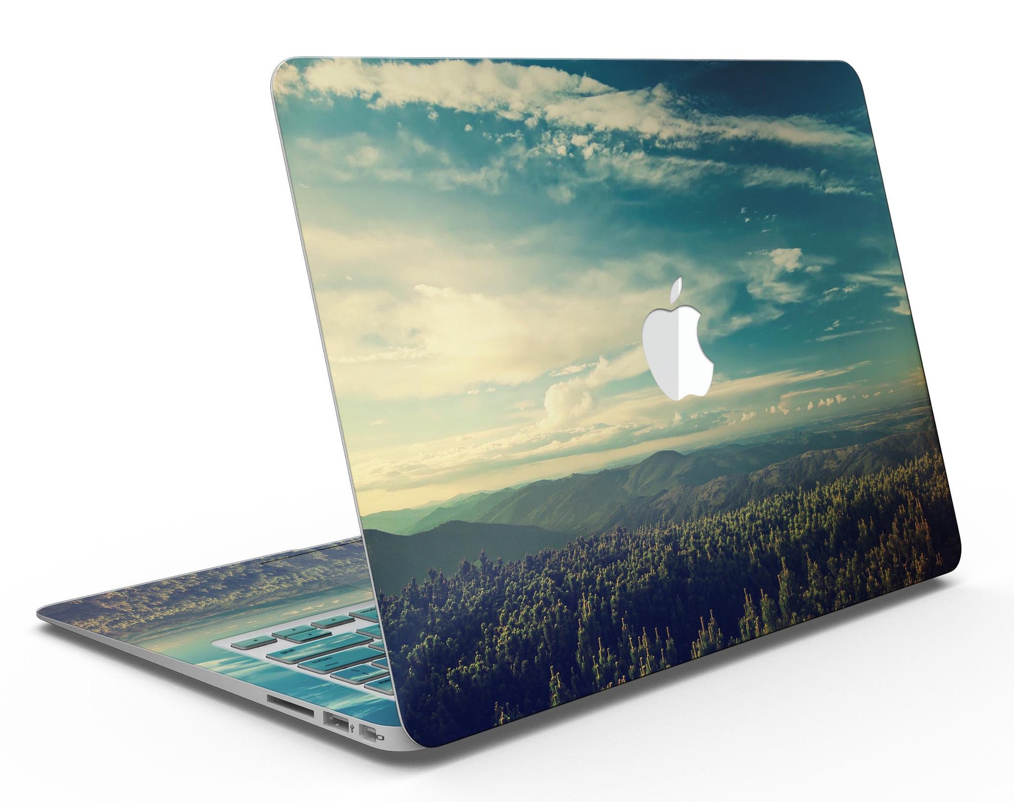 Country Skyline MacBook Air Skin Kit showcasing a vibrant skyline design on a sleek MacBook Air.