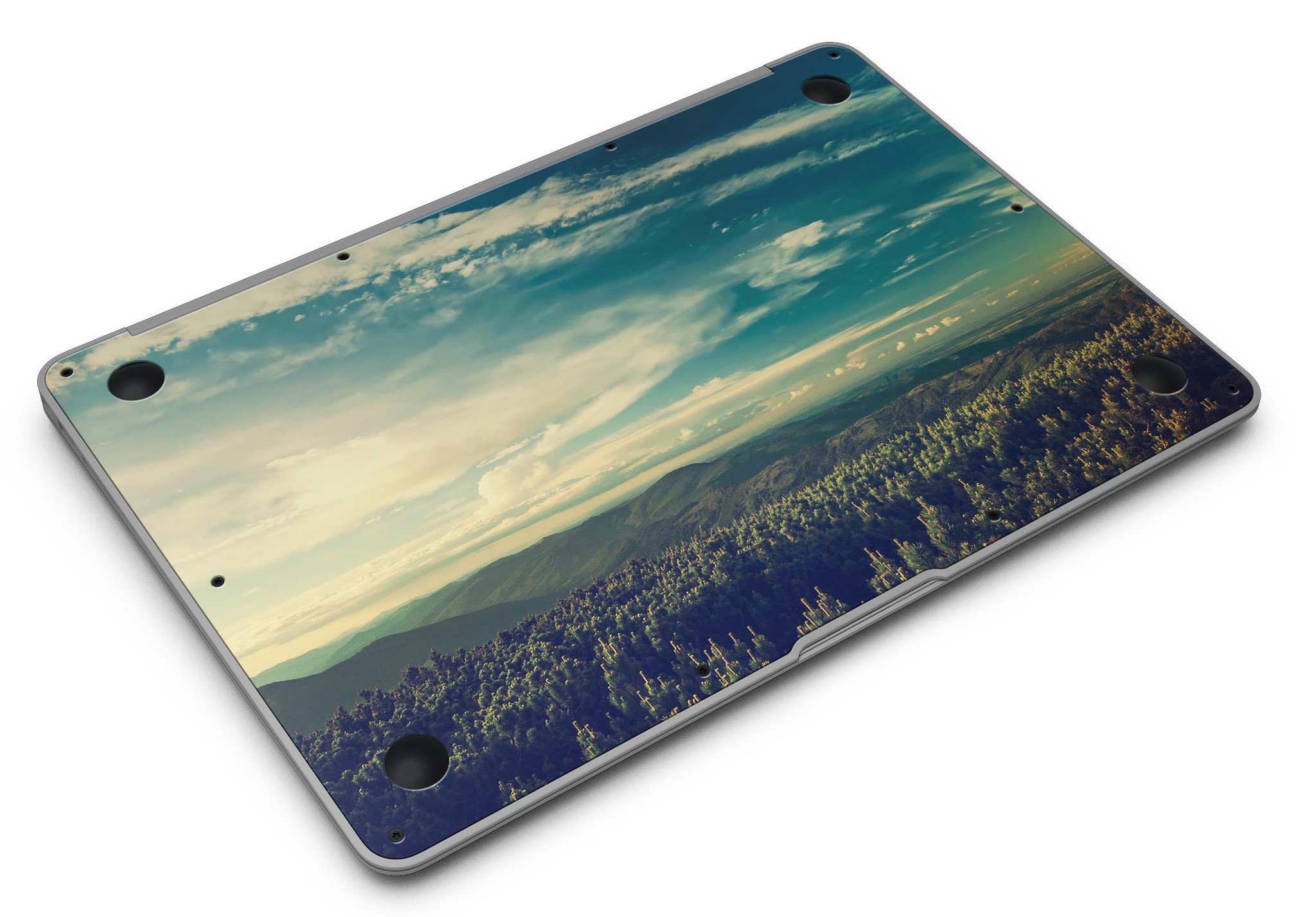 Country Skyline MacBook Air Skin Kit showcasing a vibrant skyline design on a sleek MacBook Air.