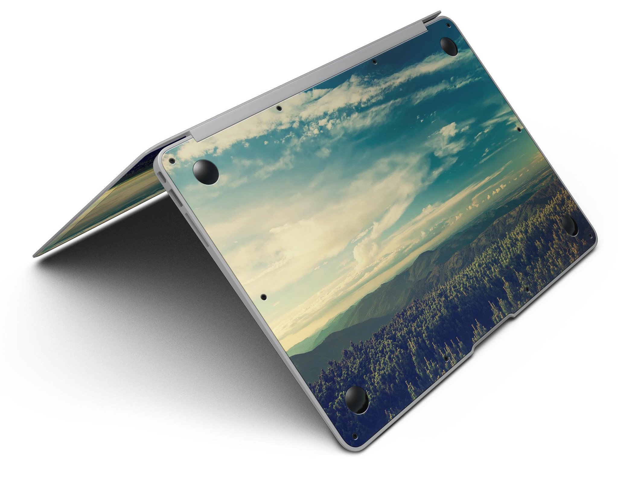 Country Skyline MacBook Air Skin Kit showcasing a vibrant skyline design on a sleek MacBook Air.