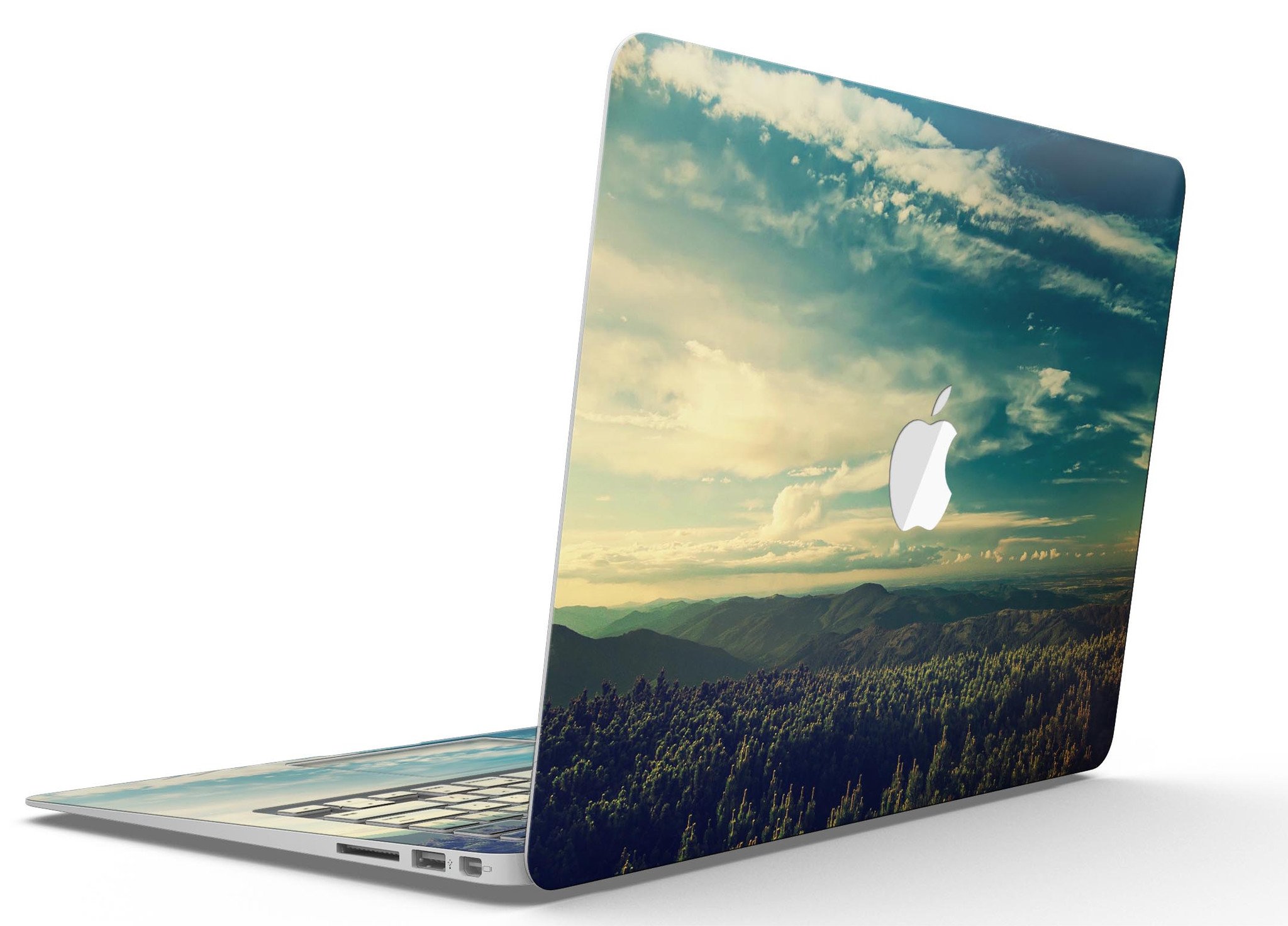 Country Skyline MacBook Air Skin Kit showcasing a vibrant skyline design on a sleek MacBook Air.