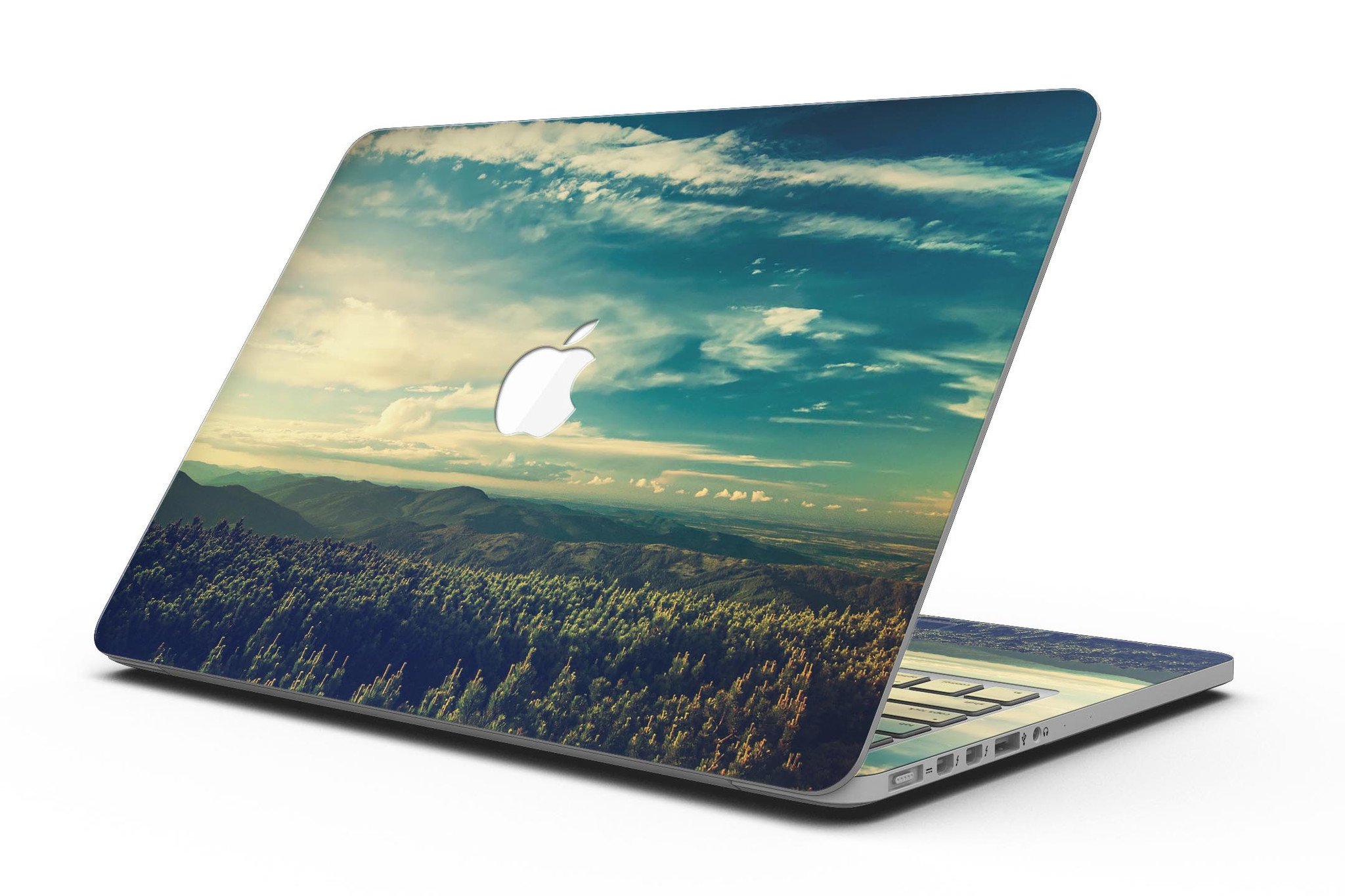 Country Skyline full-coverage skin for MacBook Pro with Retina Display, showcasing a vibrant skyline design on a sleek device.