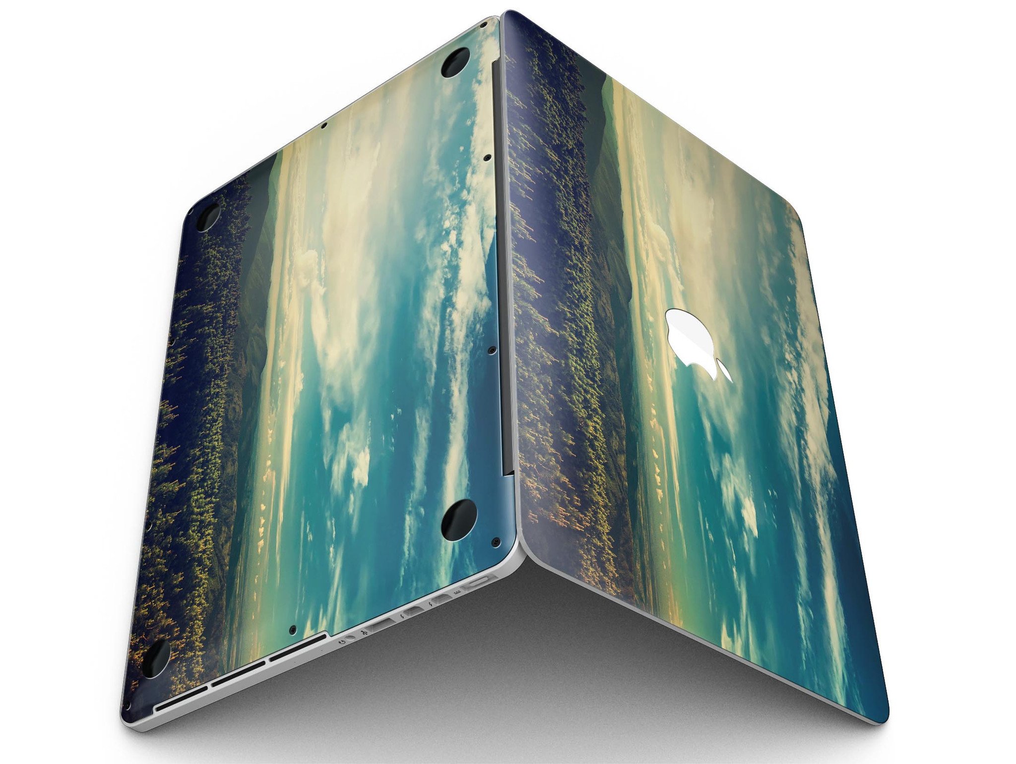 Country Skyline full-coverage skin for MacBook Pro with Retina Display, showcasing a vibrant skyline design on a sleek device.