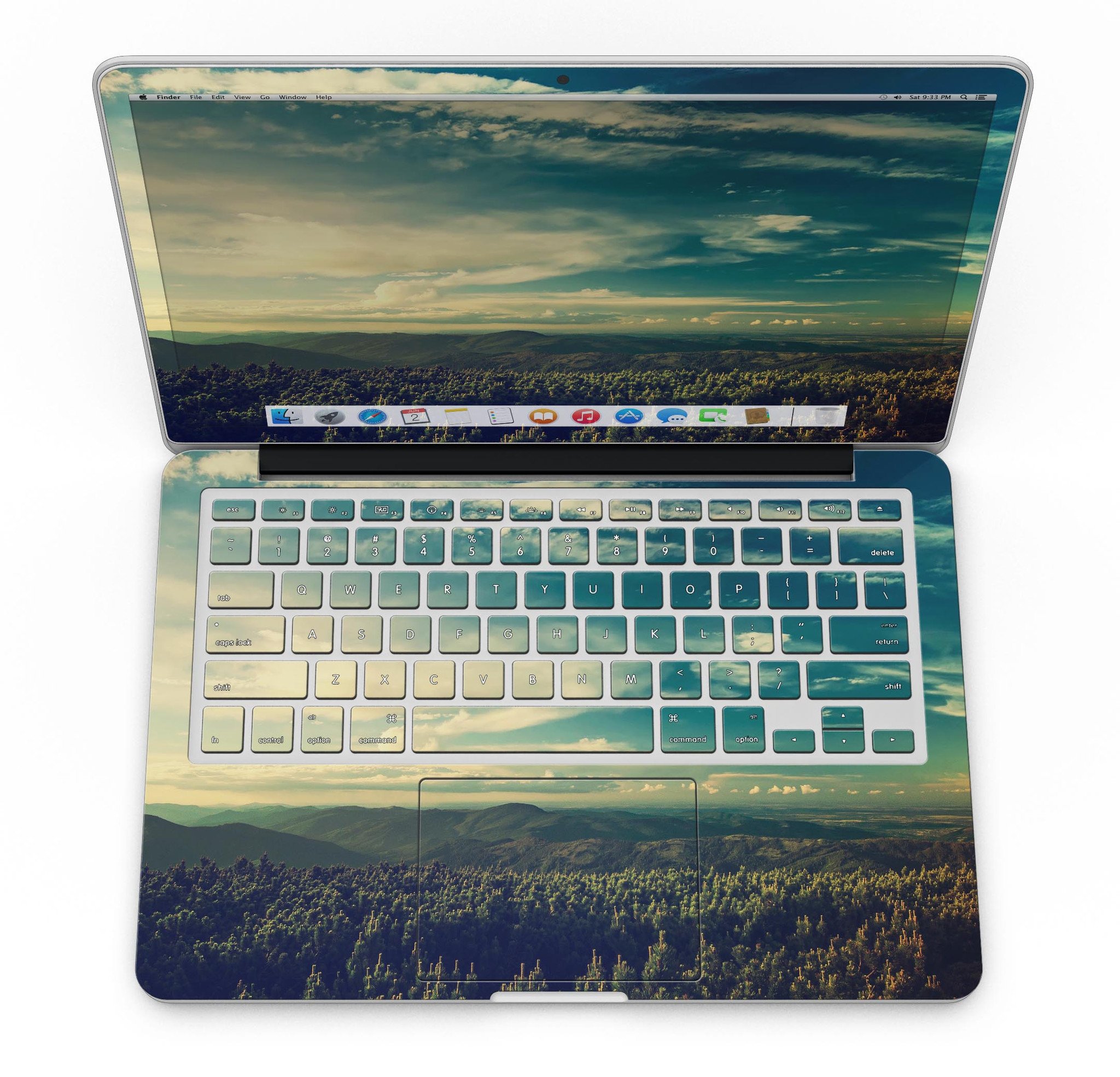 Country Skyline full-coverage skin for MacBook Pro with Retina Display, showcasing a vibrant skyline design on a sleek device.