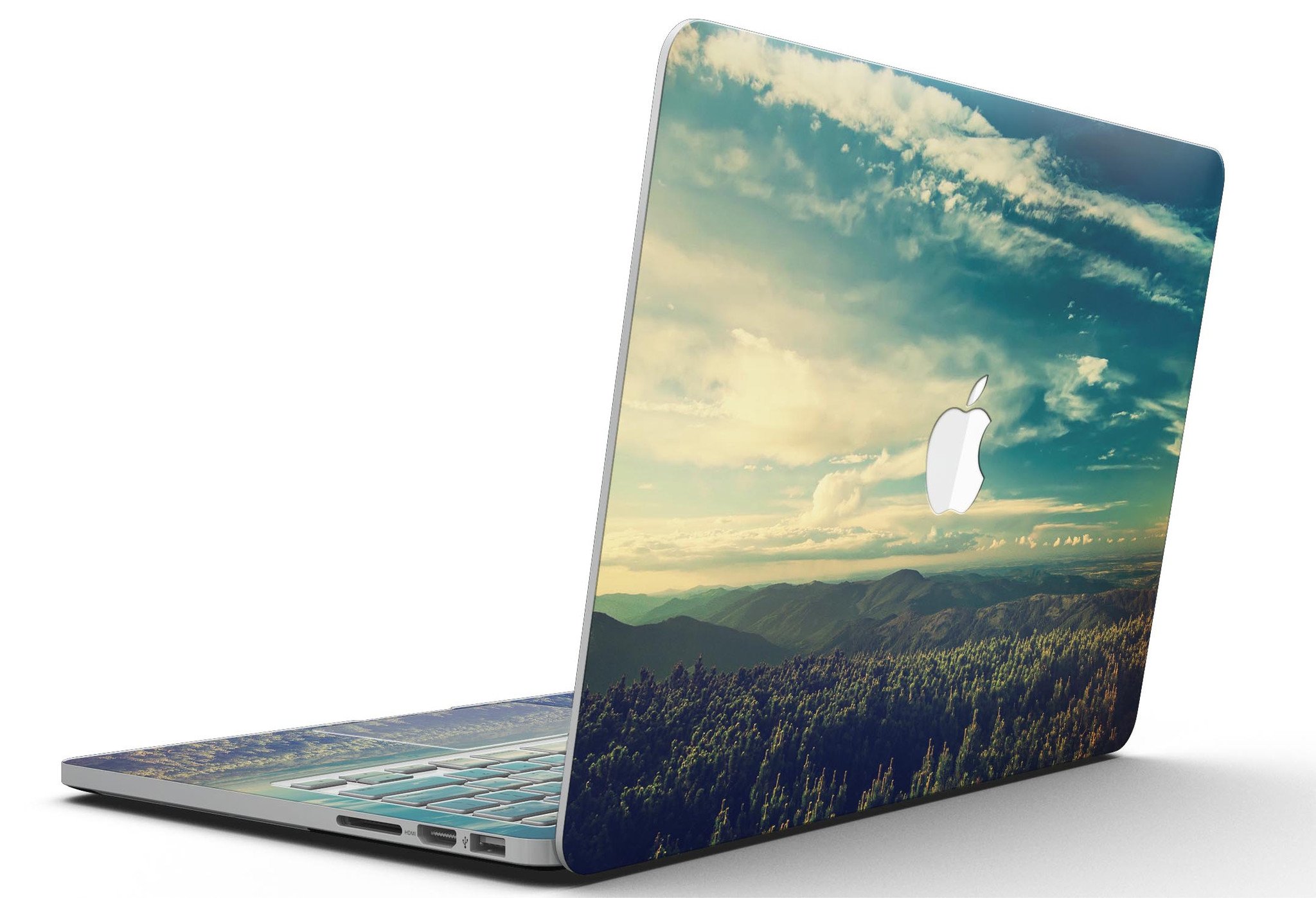 Country Skyline full-coverage skin for MacBook Pro with Retina Display, showcasing a vibrant skyline design on a sleek device.