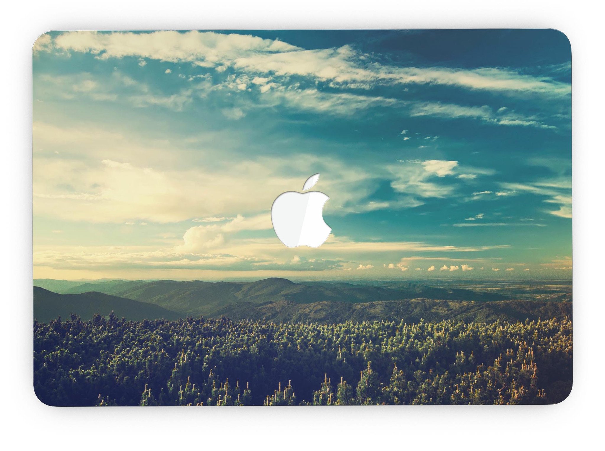 Country Skyline full-coverage skin for MacBook Pro with Retina Display, showcasing a vibrant skyline design on a sleek device.