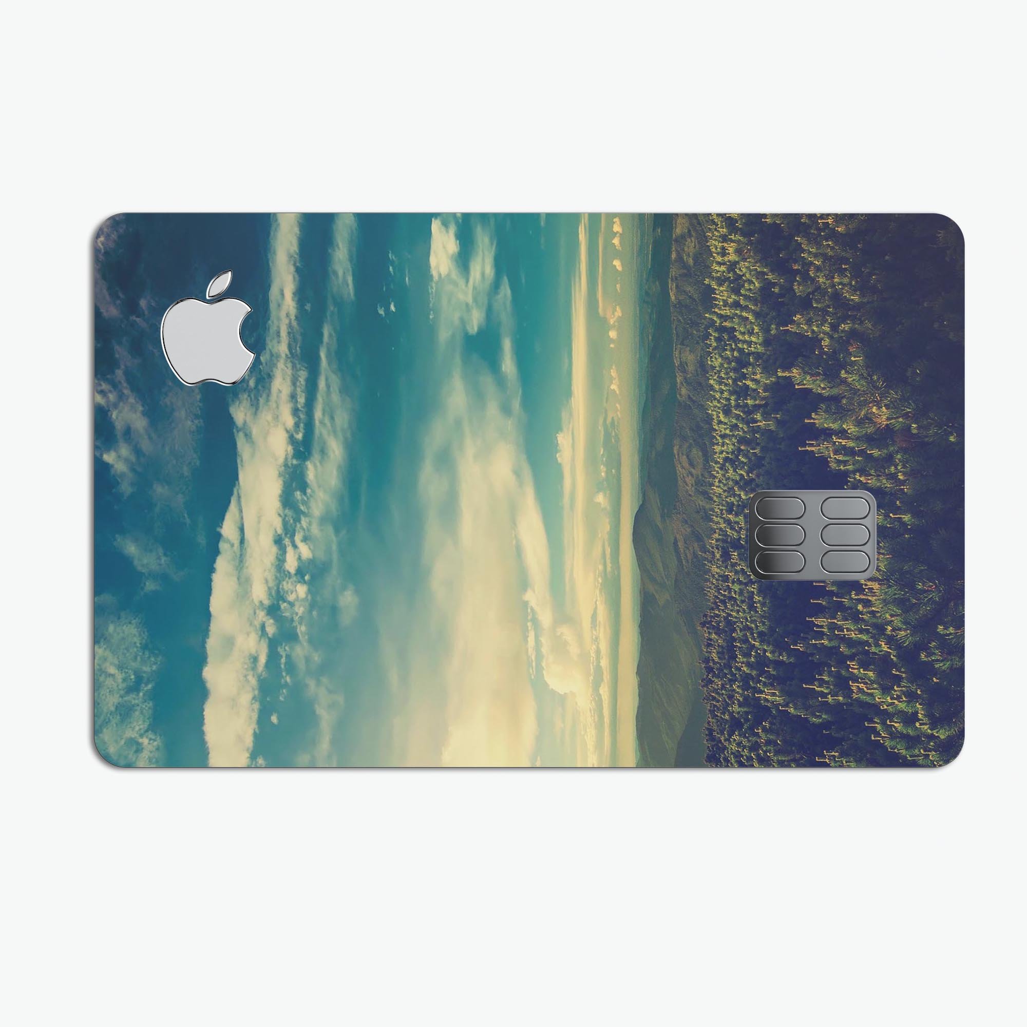 Country Skyline Premium Protective Decal Skin-Kit for Apple Card, showcasing its sleek design and high-quality finish.