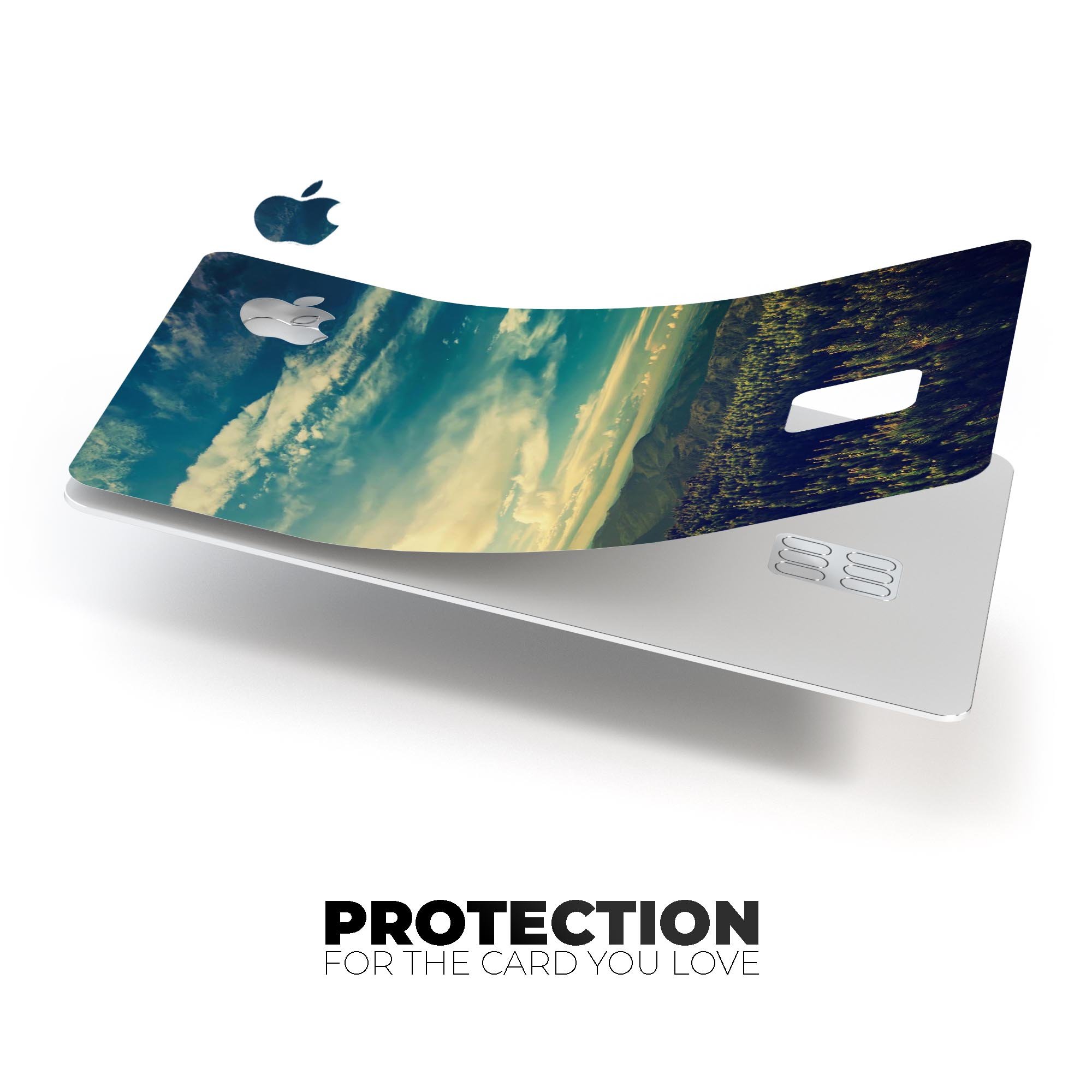 Country Skyline Premium Protective Decal Skin-Kit for Apple Card, showcasing its sleek design and high-quality finish.