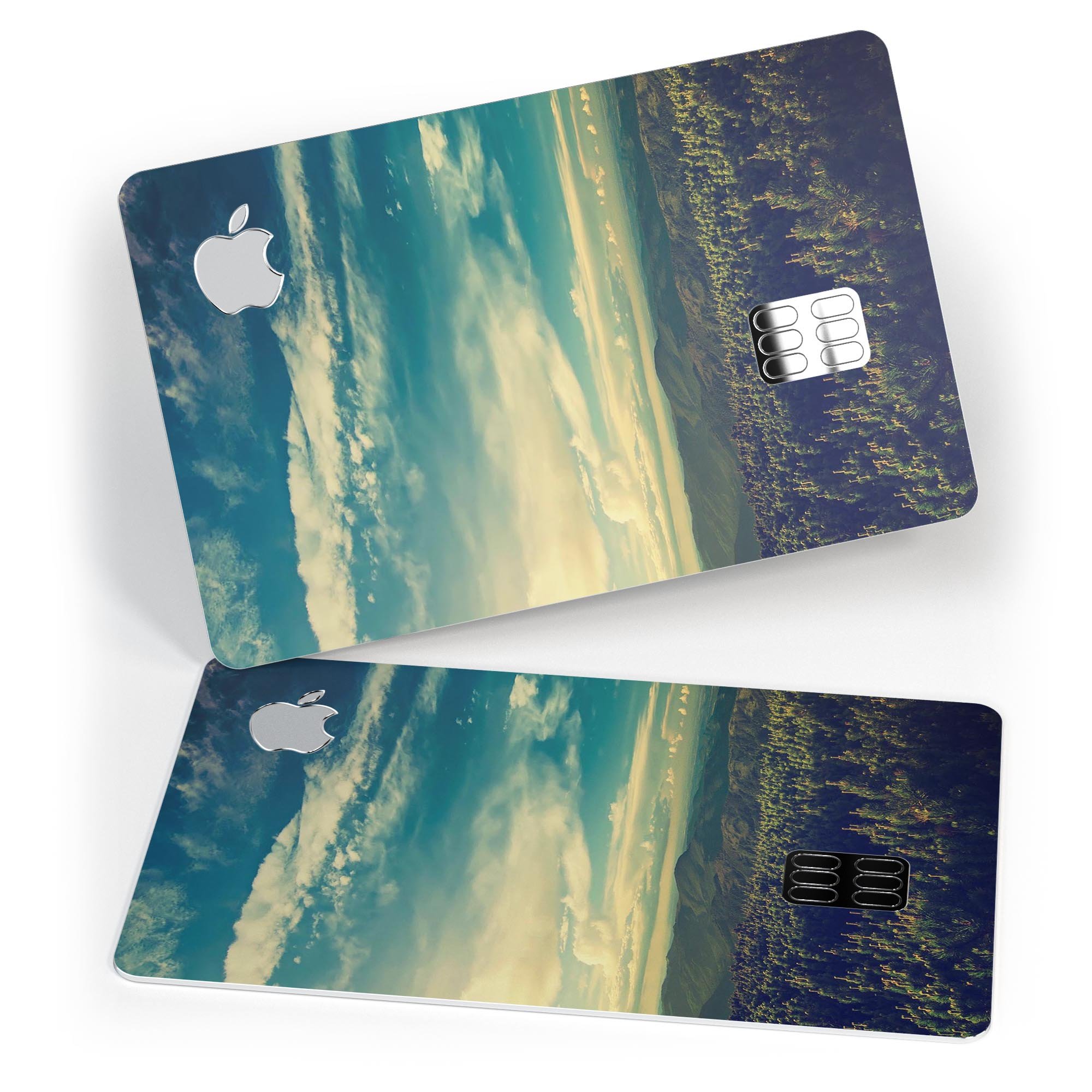 Country Skyline Premium Protective Decal Skin-Kit for Apple Card, showcasing its sleek design and high-quality finish.