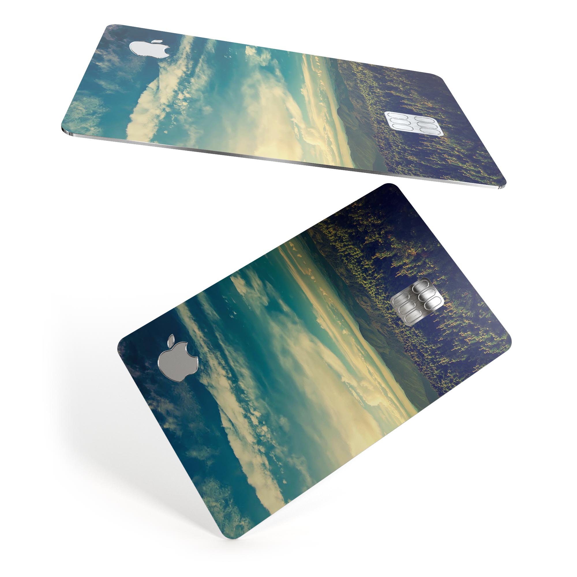 Country Skyline Premium Protective Decal Skin-Kit for Apple Card, showcasing its sleek design and high-quality finish.