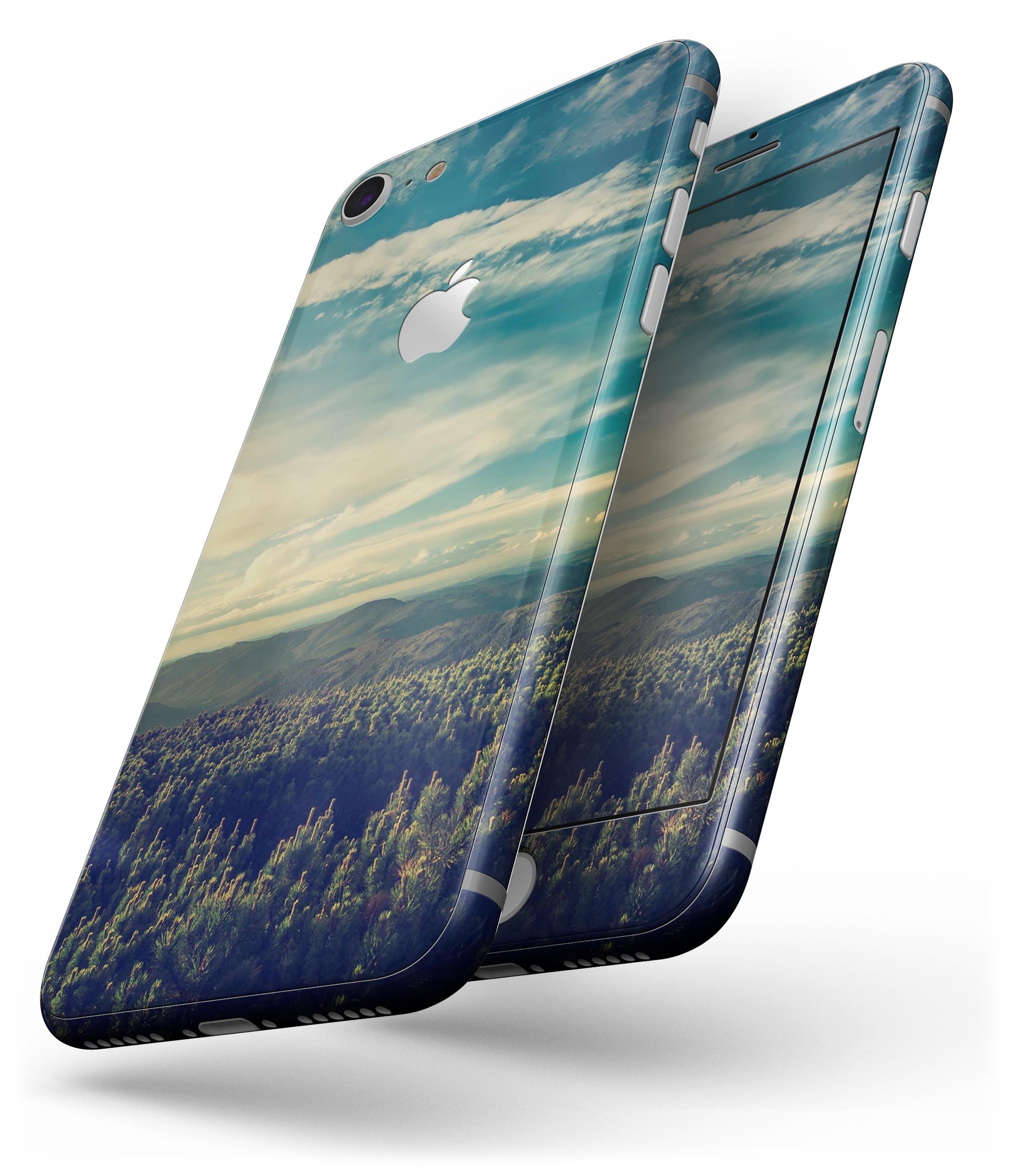 Country Skyline skin-kit for iPhone 8 and 8 Plus, showcasing a vibrant design with a durable vinyl finish.