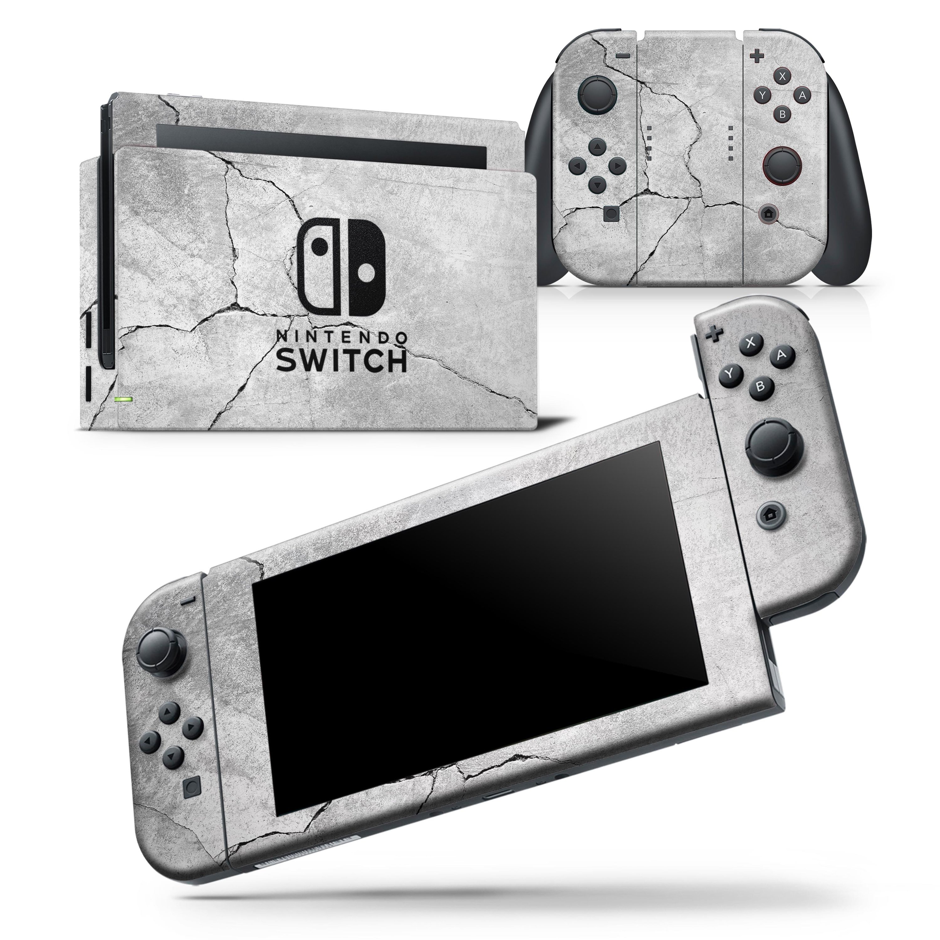 Cracked Concrete V1 skin wrap decal for Nintendo Switch Lite, showcasing a unique design that fits snugly on the console.