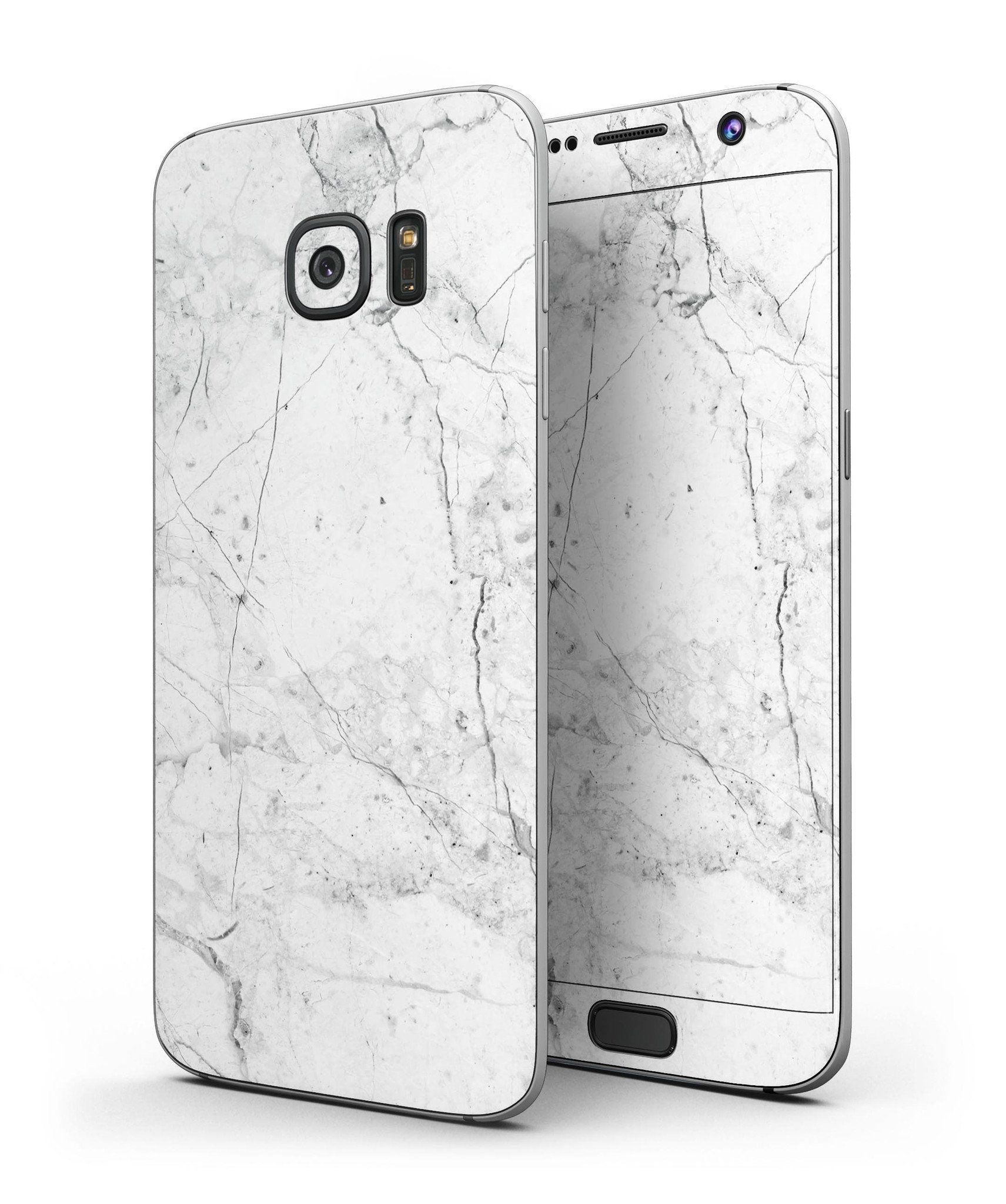 Cracked Marble Surface Skin-Kit for Samsung Galaxy S7, showcasing a stylish design with a premium vinyl finish.