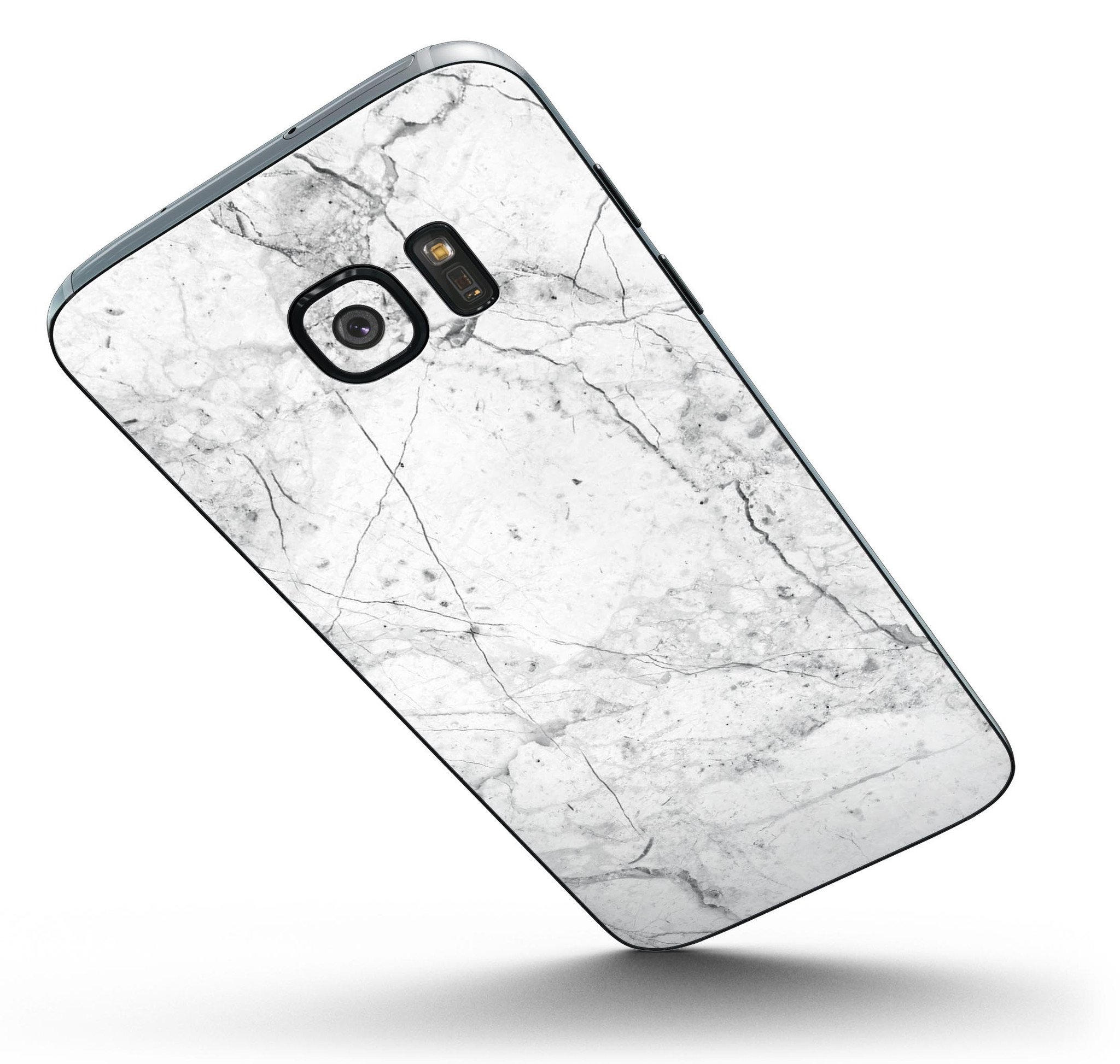 Cracked Marble Surface Skin-Kit for Samsung Galaxy S7, showcasing a stylish design with a premium vinyl finish.