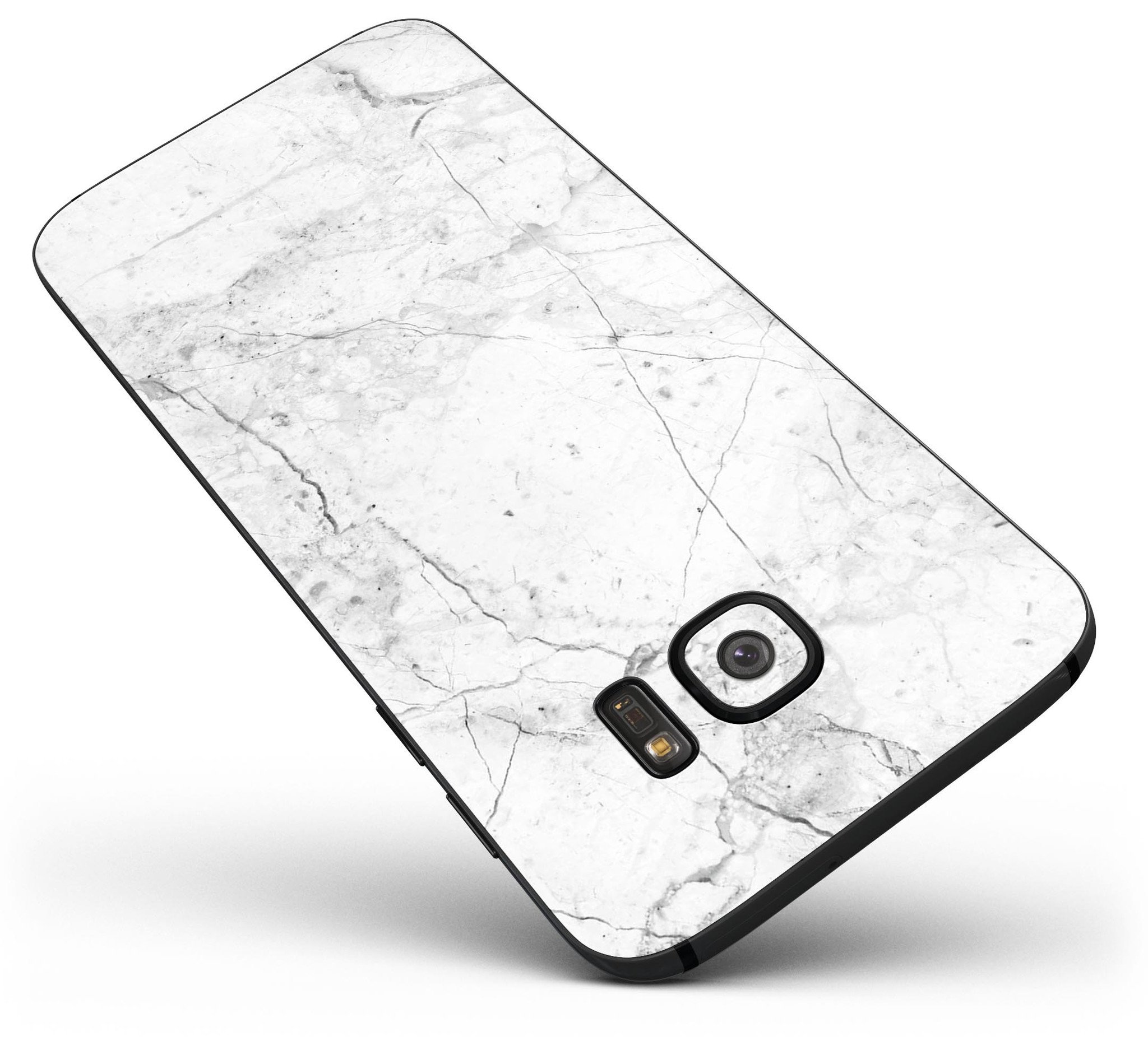 Cracked Marble Surface Skin-Kit for Samsung Galaxy S7, showcasing a stylish design with a premium vinyl finish.