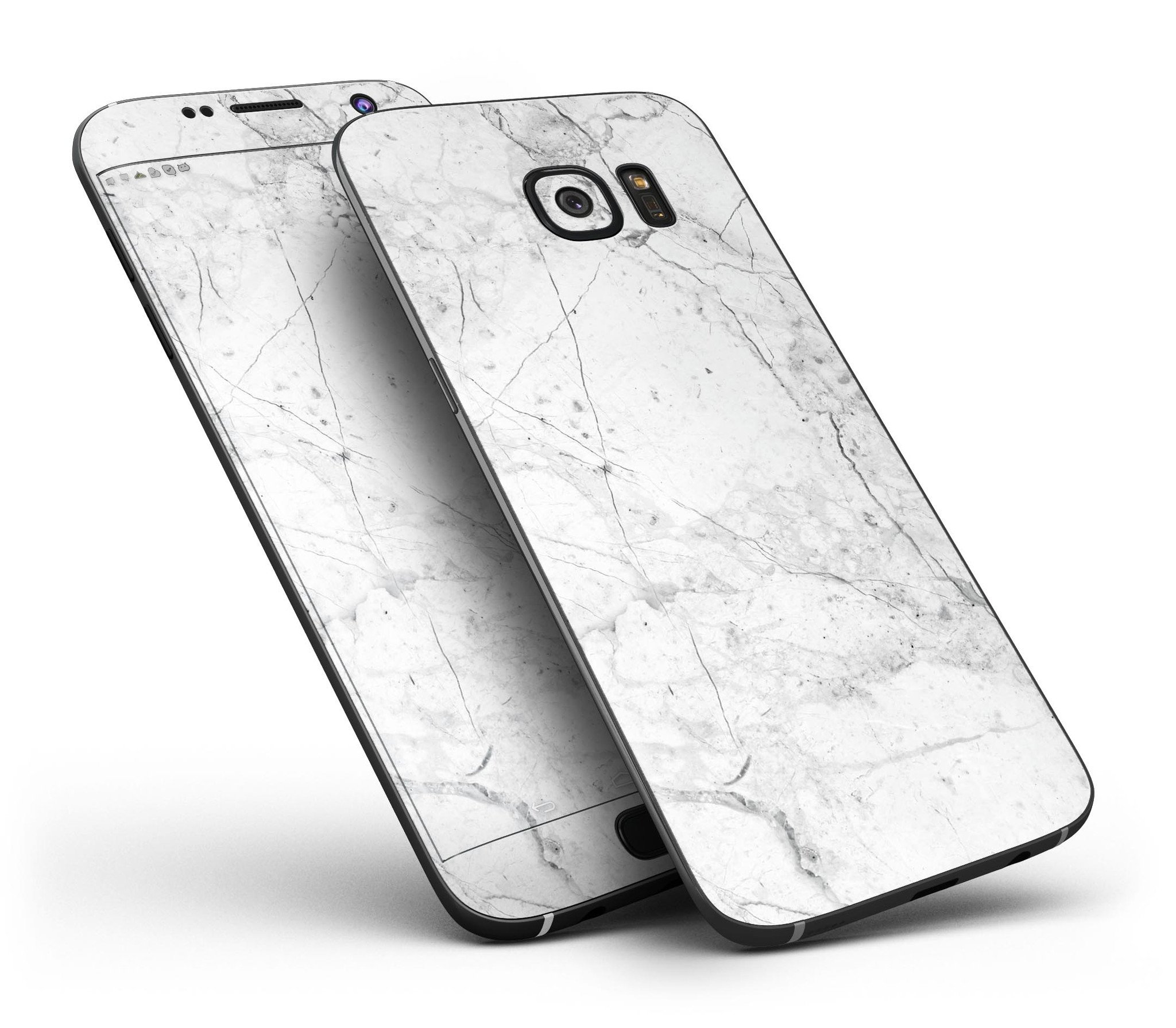 Cracked Marble Surface Skin-Kit for Samsung Galaxy S7, showcasing a stylish design with a premium vinyl finish.