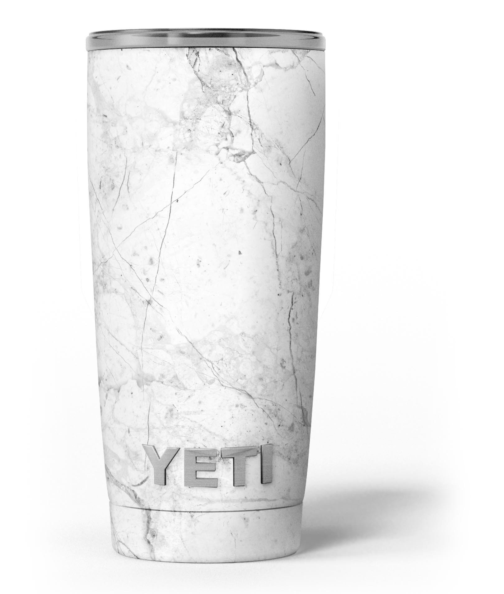 Cracked marble vinyl wrap skin for Yeti Cooler, showcasing a stylish design that enhances protection and aesthetics.