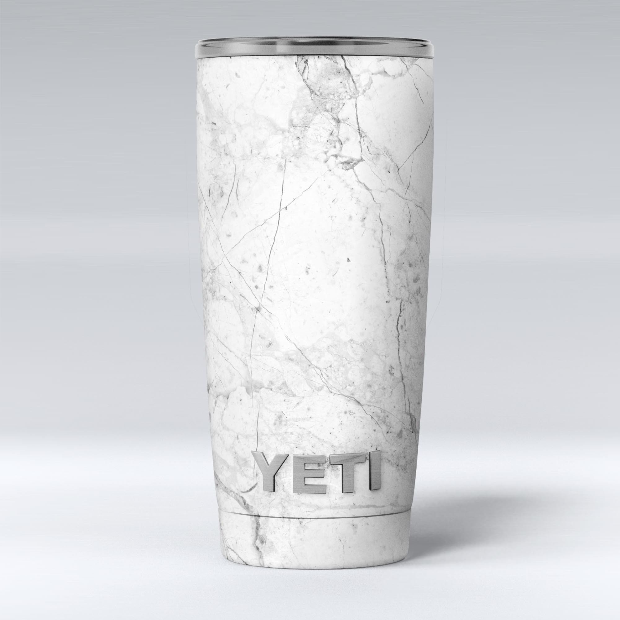 Cracked marble vinyl wrap skin for Yeti Cooler, showcasing a stylish design that enhances protection and aesthetics.