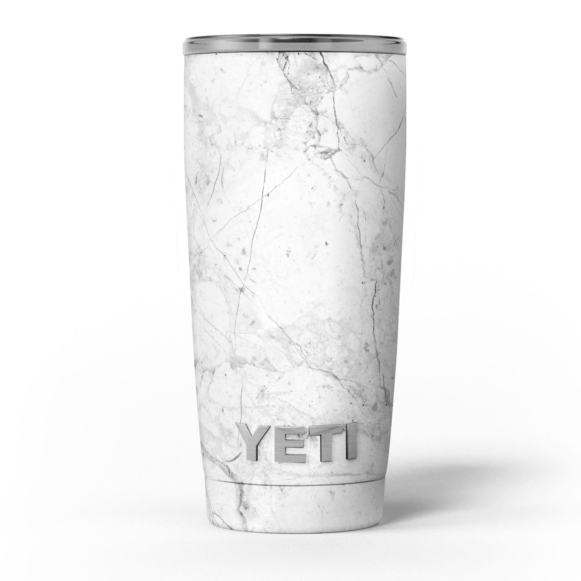 Cracked marble vinyl wrap skin for Yeti Cooler, showcasing a stylish design that enhances protection and aesthetics.