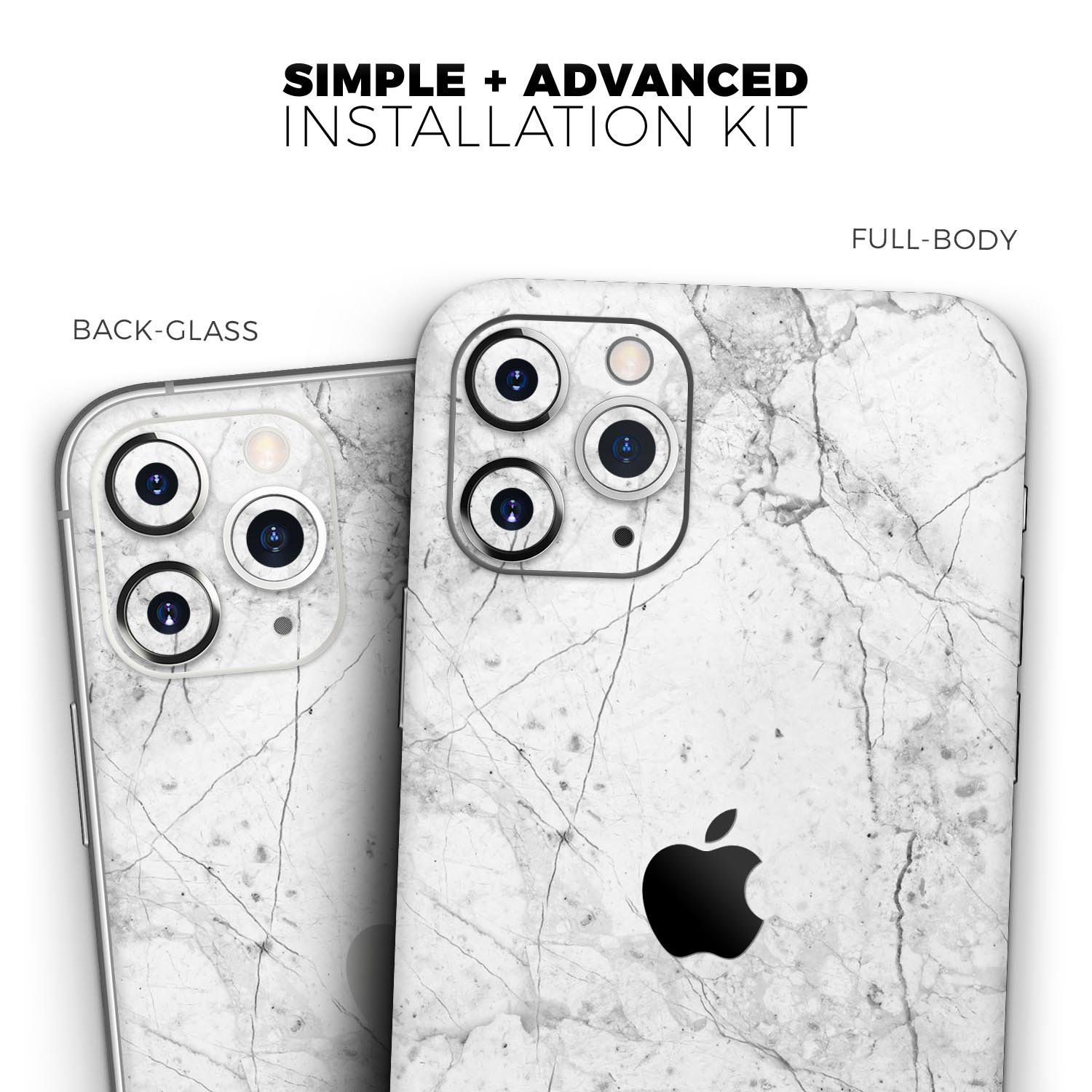 Cracked Marble Surface Skin-Kit for Apple iPhone 13, showcasing a stylish design with premium vinyl material.