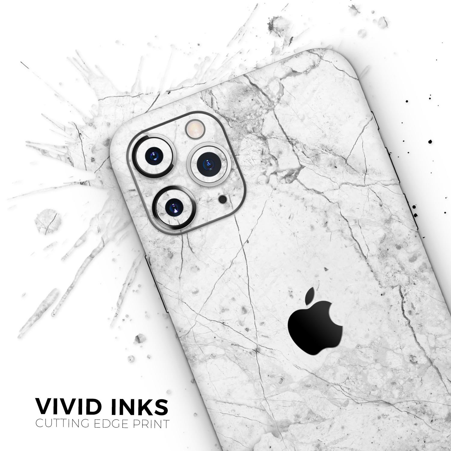 Cracked Marble Surface Skin-Kit for Apple iPhone 13, showcasing a stylish design with premium vinyl material.