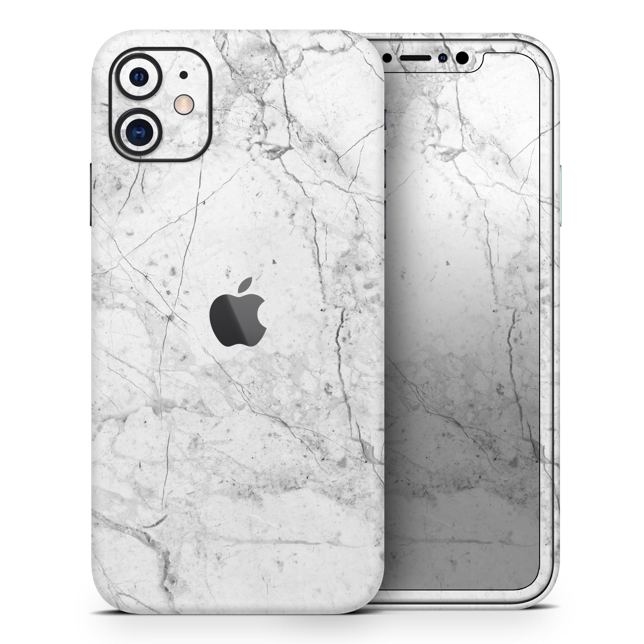 Cracked Marble Surface Skin-Kit for Apple iPhone 13, showcasing a stylish design with premium vinyl material.