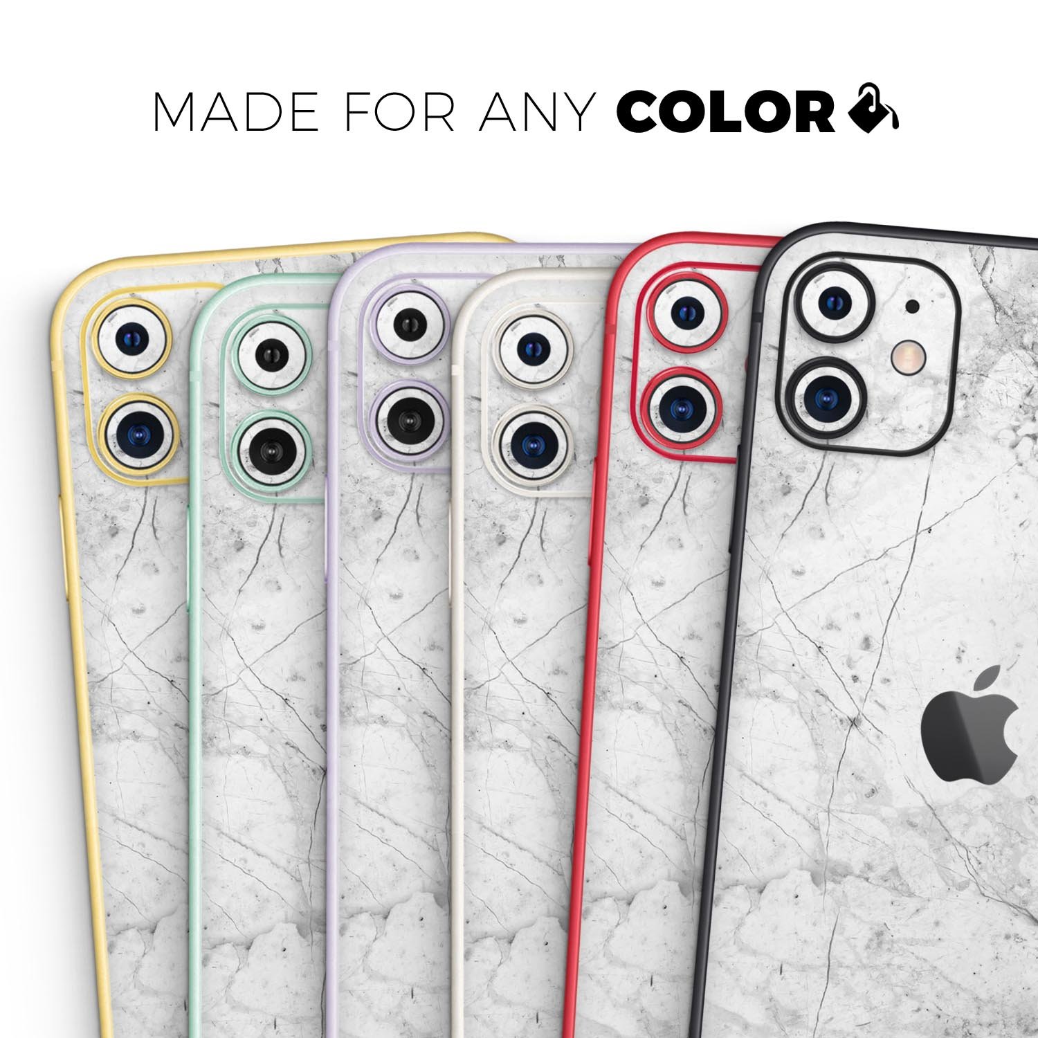 Cracked Marble Surface Skin-Kit for Apple iPhone 13, showcasing a stylish design with premium vinyl material.